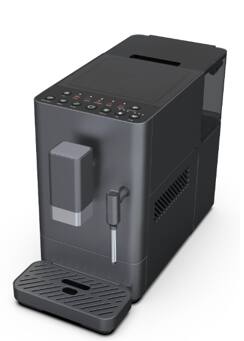 Front. Electactic - Automatic Espresso Coffee Maker with Grinder, 9-Button Operation, Conical Burr, Auto Milk Froth, Detachable Brewer - BLACK.