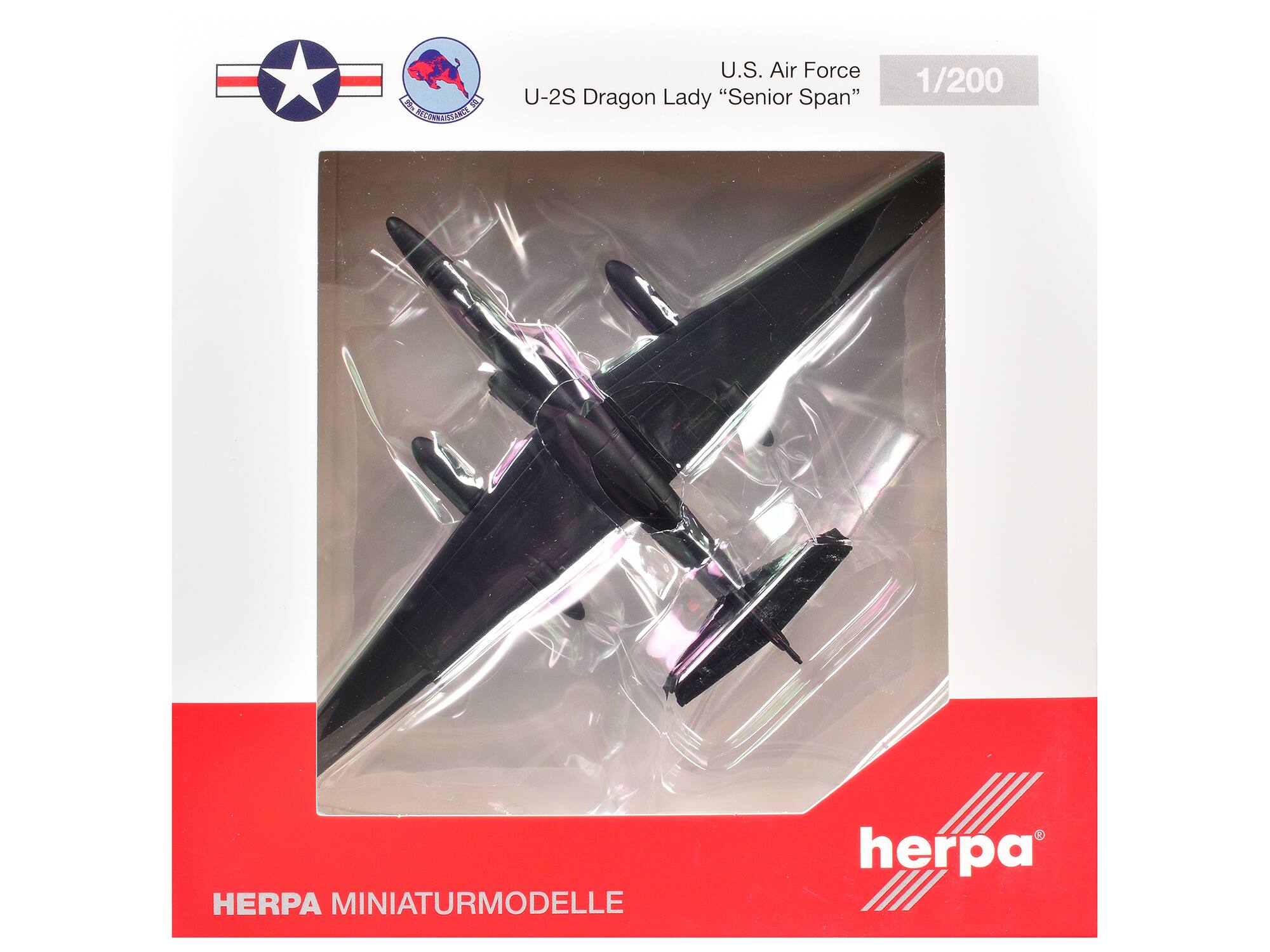 20th 5 SECONNAISANCE  
U.S. Air Force U-2S Dragon Lady "Senior Span"  
1/200  
HERPA MINIATURMODELLE  
herpa
