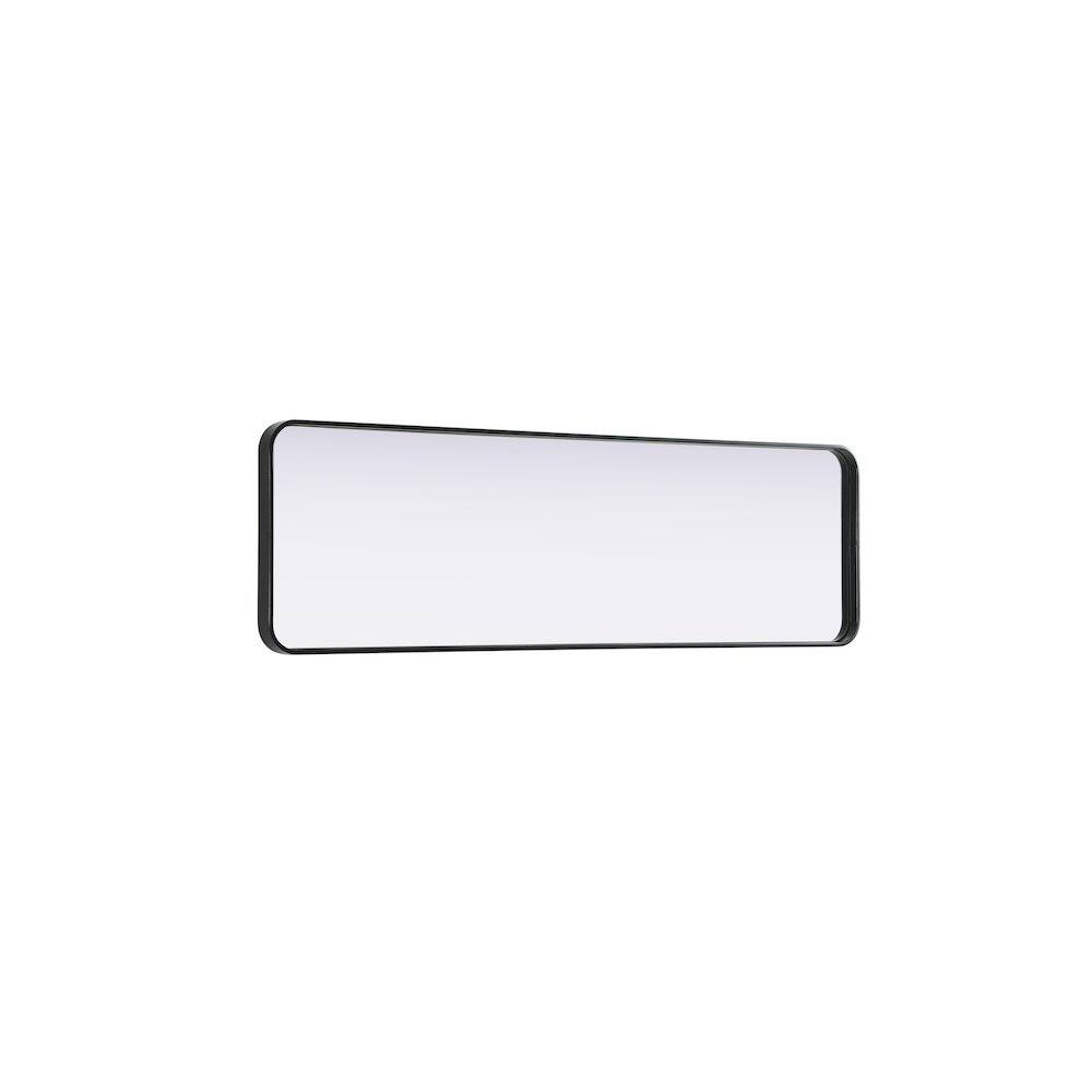 Alt View 1. Elegant Decor - Contour Metal Rectangle Mirror 18x60 in Black - Black.