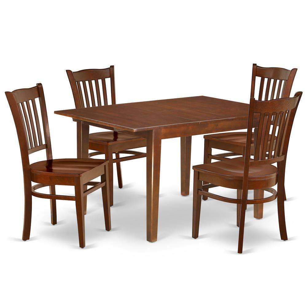 Back. East West Furniture - Dining Room Set Mahogany - Brown.