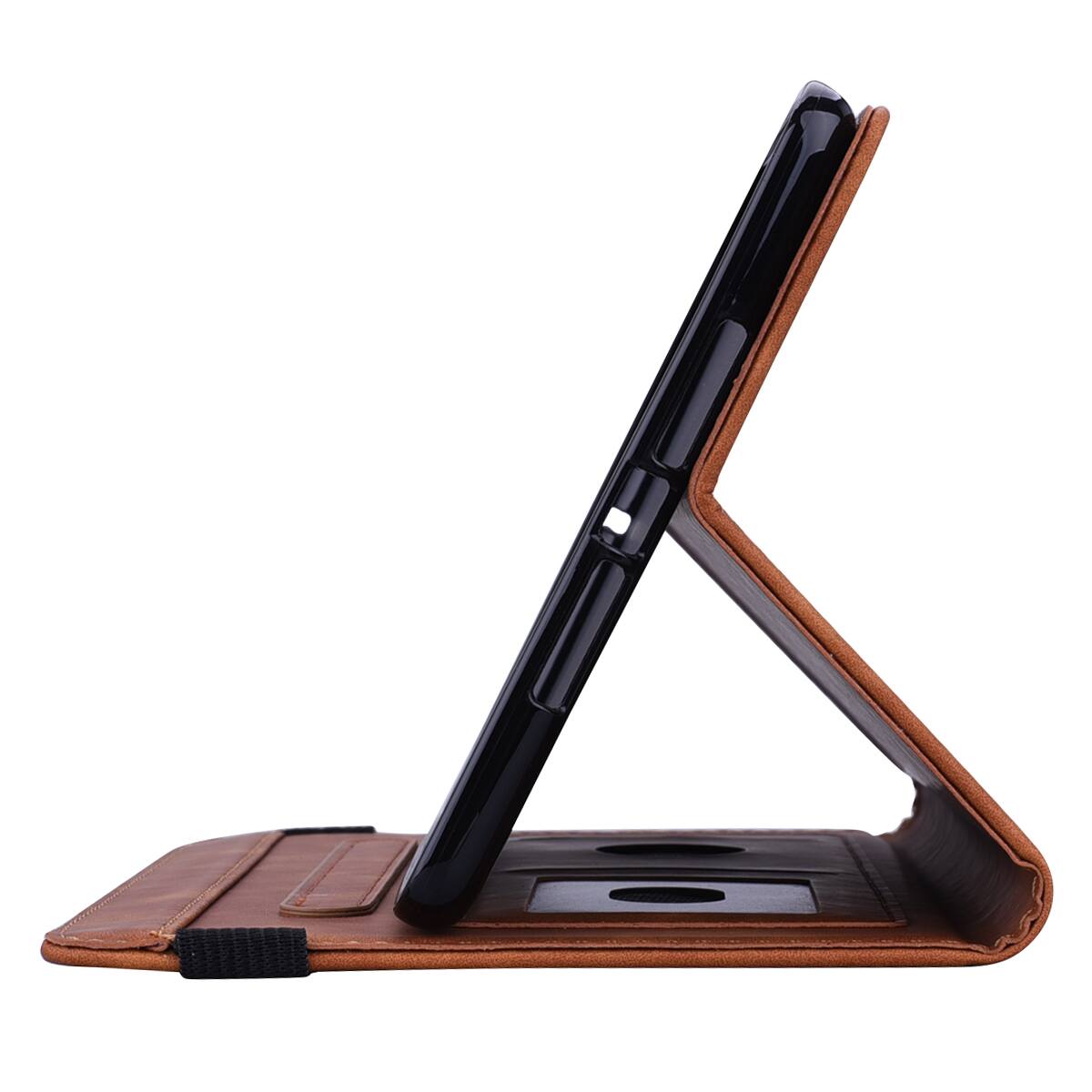 Alt View 4. Dteck - Case for Samsung Galaxy Tab S10 Ultra & S9 Ultra & S8 Ultra (X920/X910/X900),Shockproof Embossed PU Leather Folio Cover - Brown.
