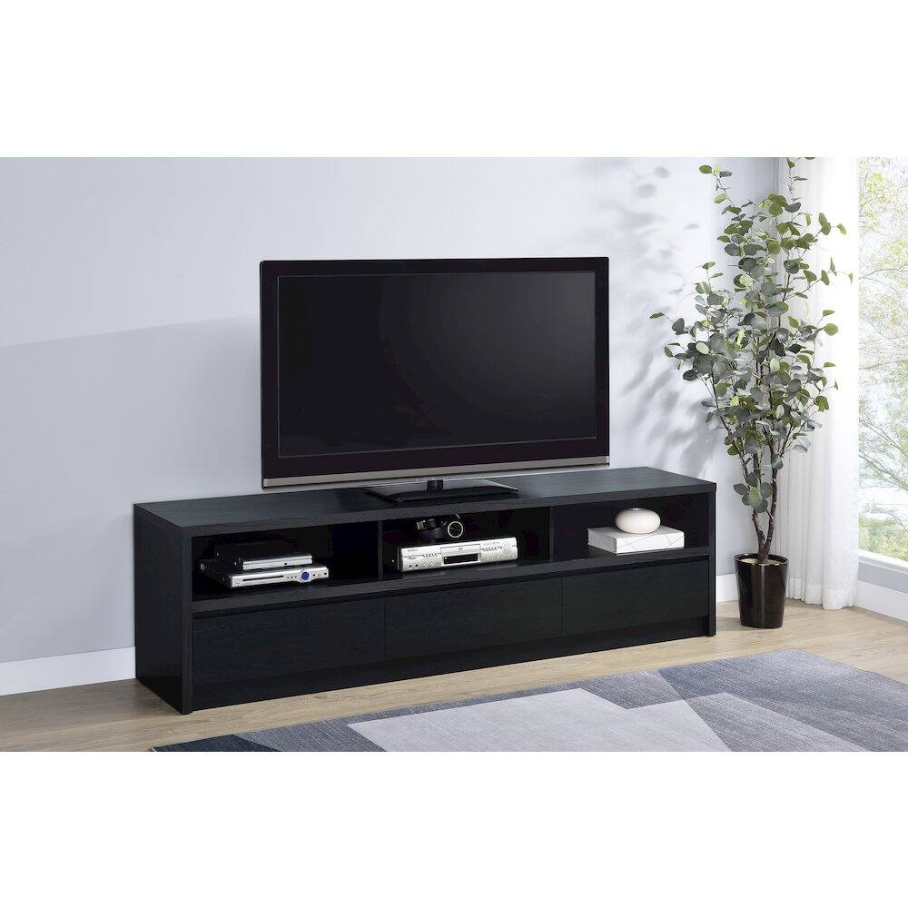 Alt View 1. Coaster Co. of America - Rutland 78-inch 3-drawer TV Stand Media Console Black - Black.