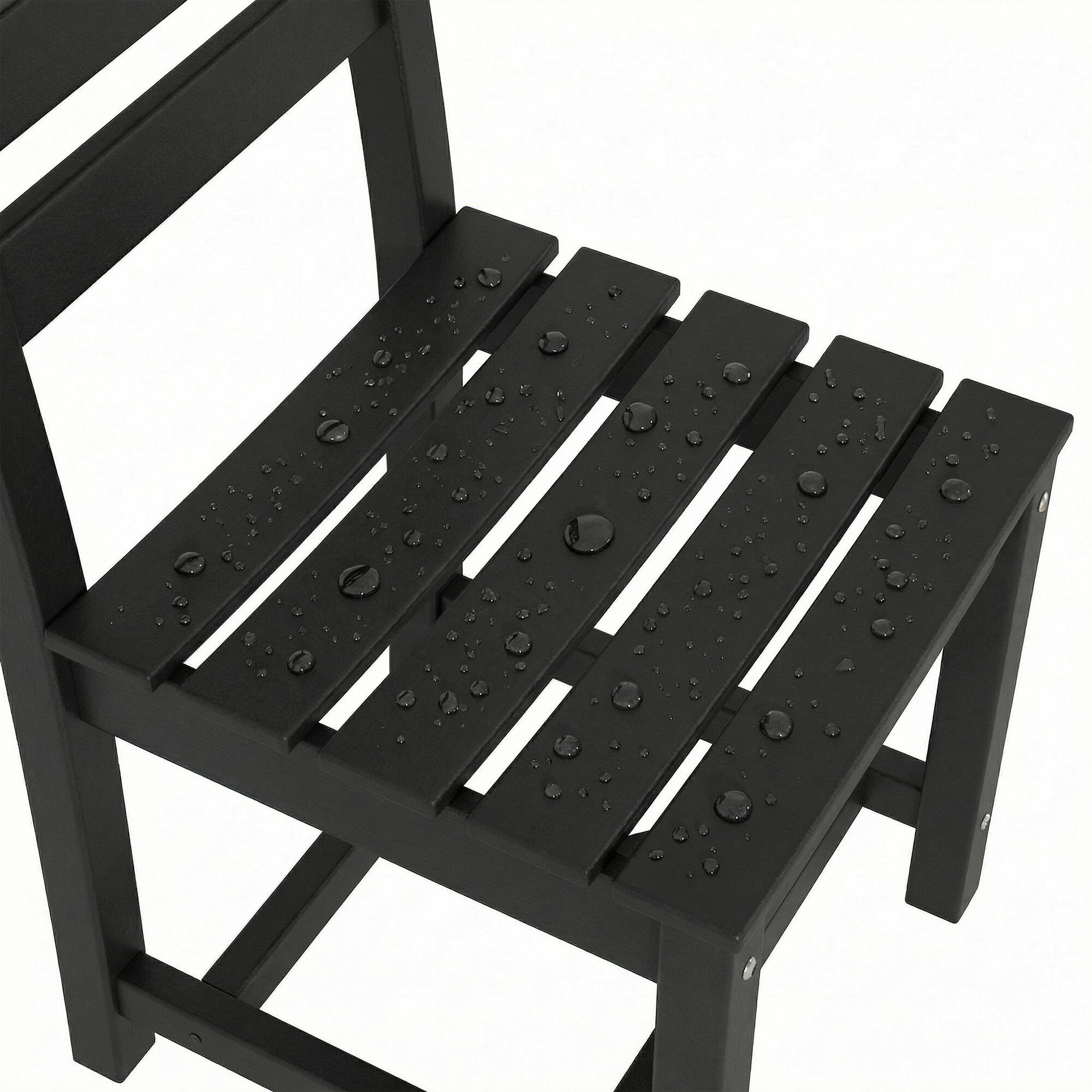 Alt View 9. Famapy - Pairs of HDPE Outdoor Armless Dining Chair - 4 Colors Weatherproof Patio Chair for Garden, Poolside 330LBS Capacity - Black.