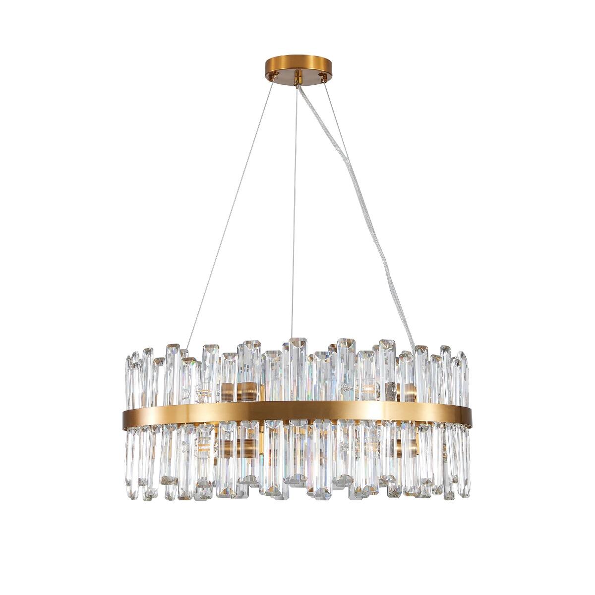 Alt View 4. Loheer - Loheer Modern Gold Crystal Chandelier, 23.6 in Circular Fixture for Dining and Living Rooms.