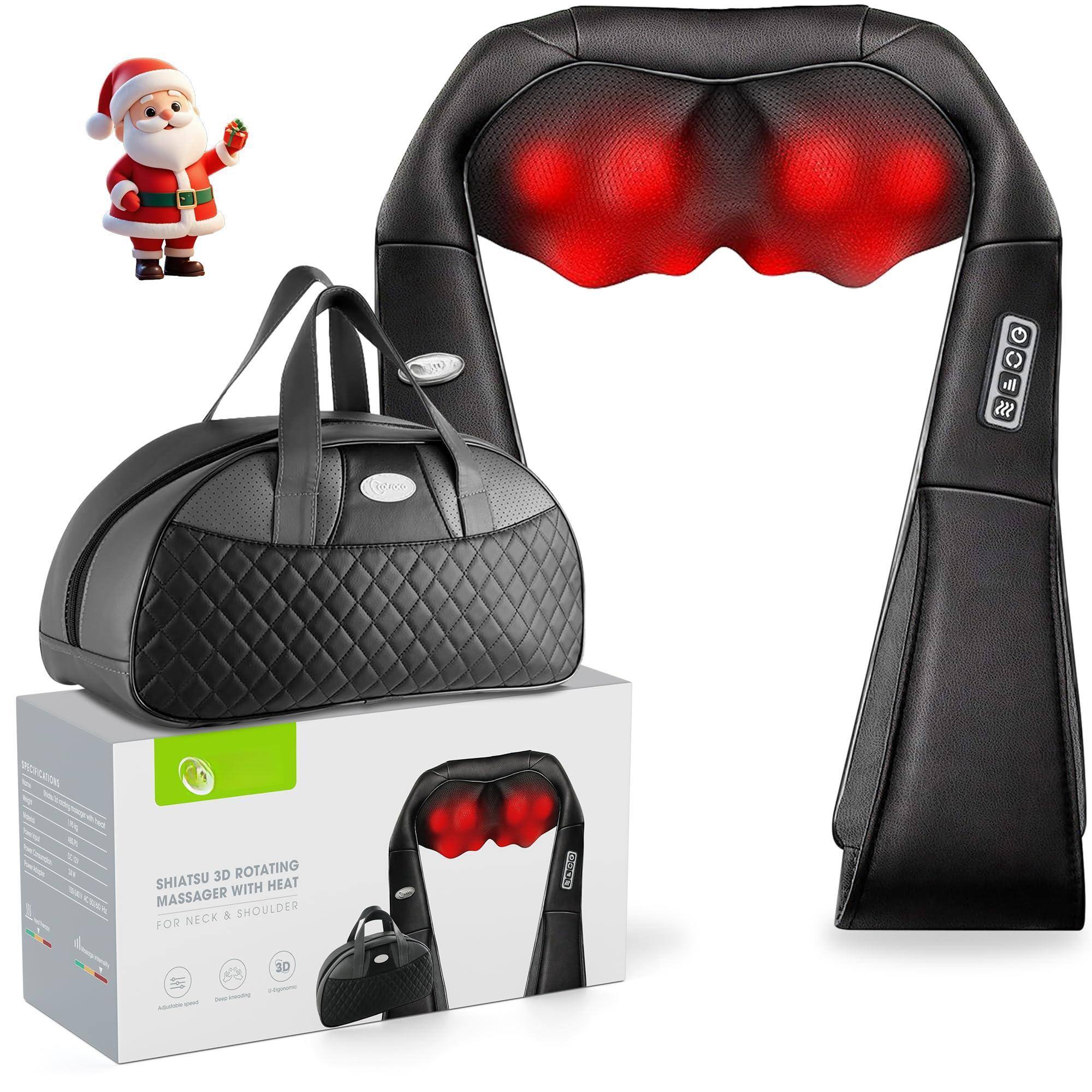 SHIATSU 3D ROTATING MASSAGER WITH HEAT FOR NECK & SHOULDER