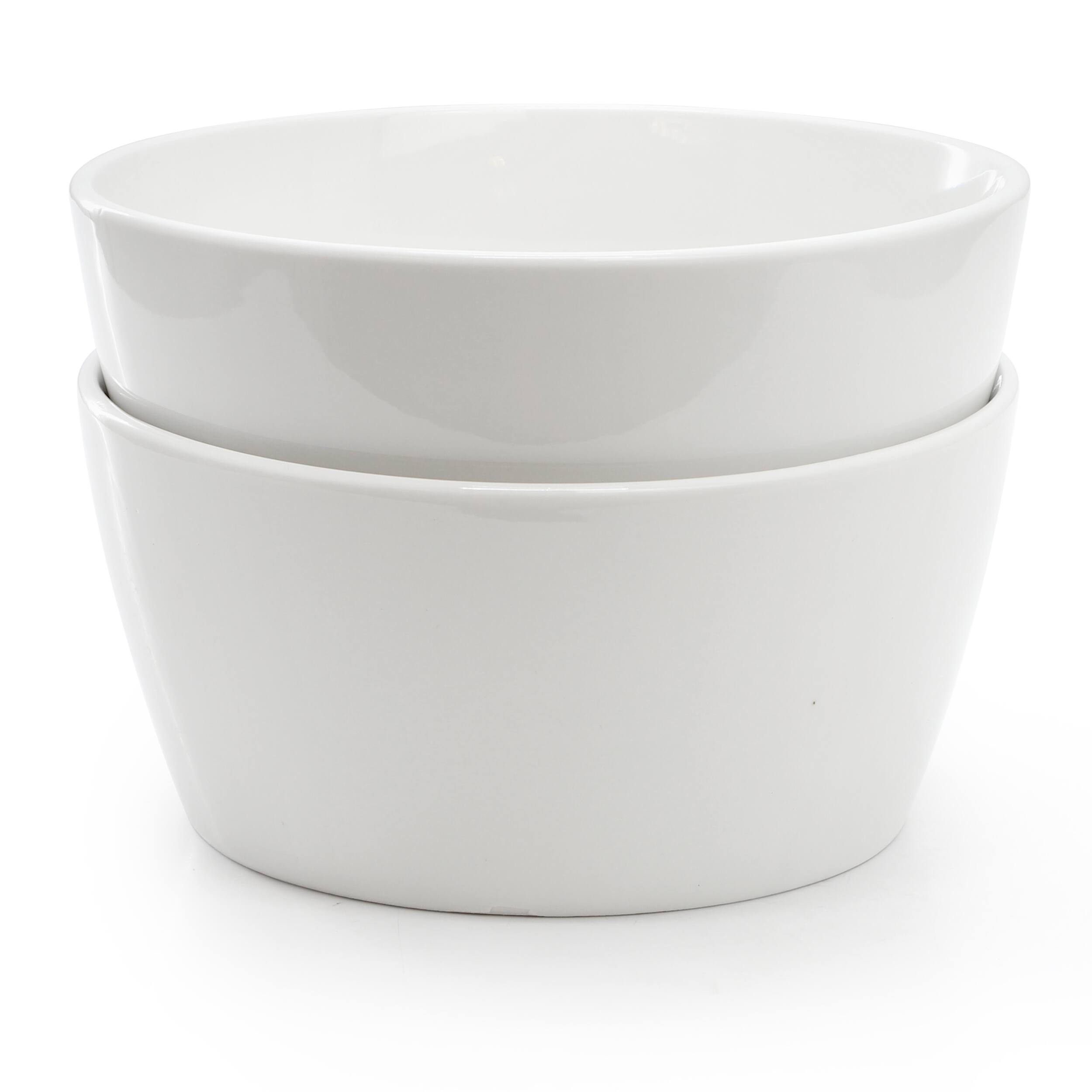 Alt View 1. Martha Stewart - Martha Stewart Selma 2 Piece 5.75 Inch Fine Ceramic Cereal Bowl Set in White - White.