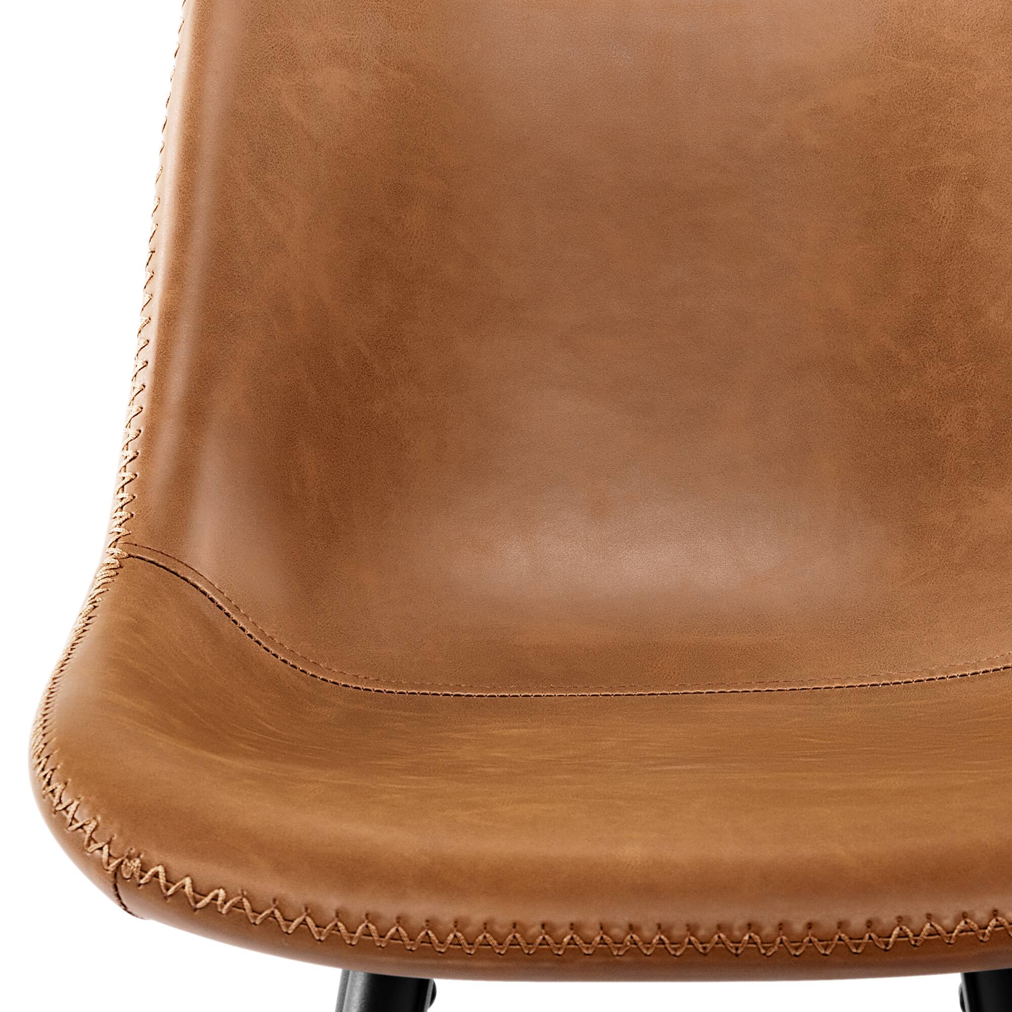 Alt View 4. KERDOM - Bar Stools Set of 2, Vintage High Island Chairs for Home Pub, Tall Dining Chair 24/28 inches Height Coffee Counter Stool - Brown - 28'' Height.