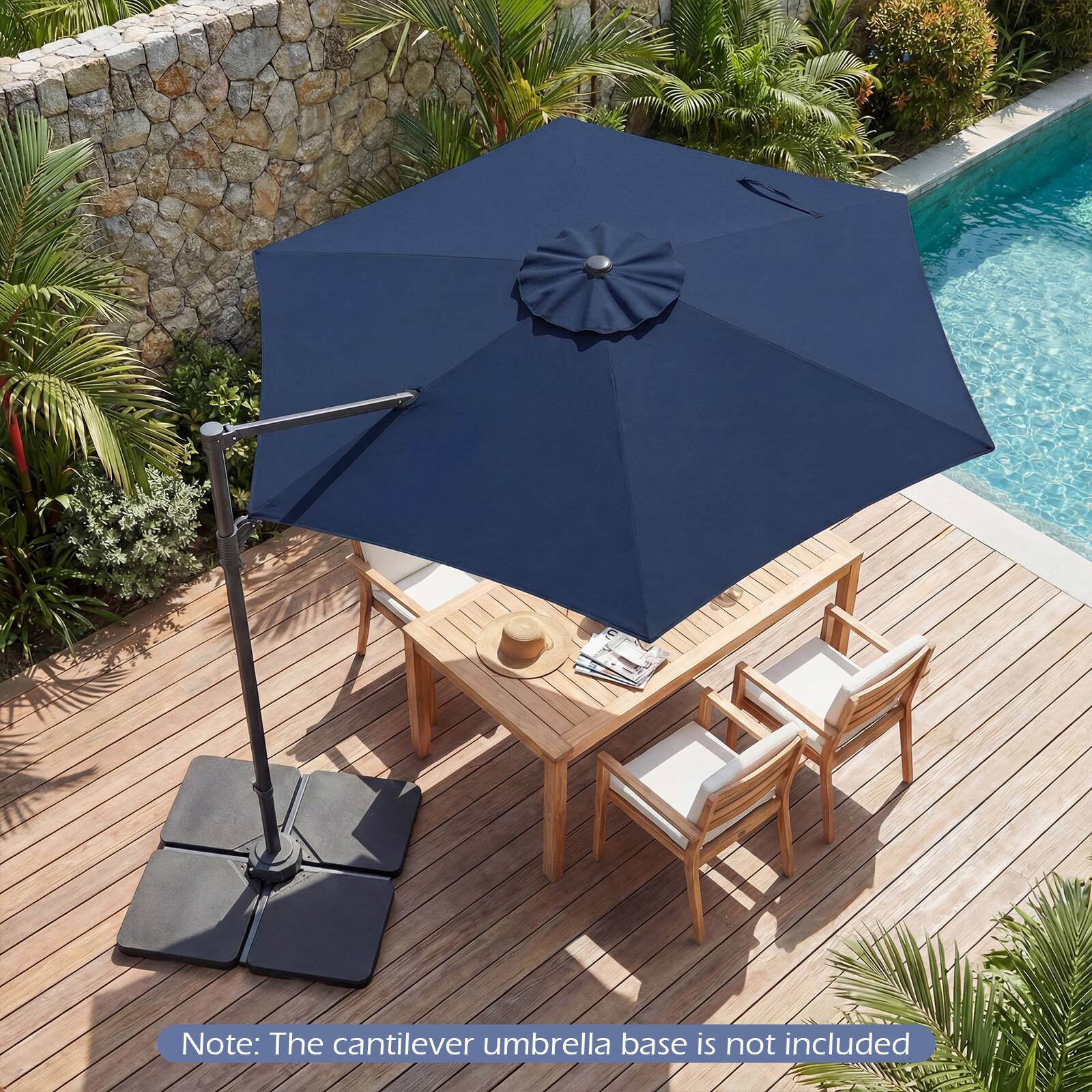Note: The cantilever umbrella base is not included.