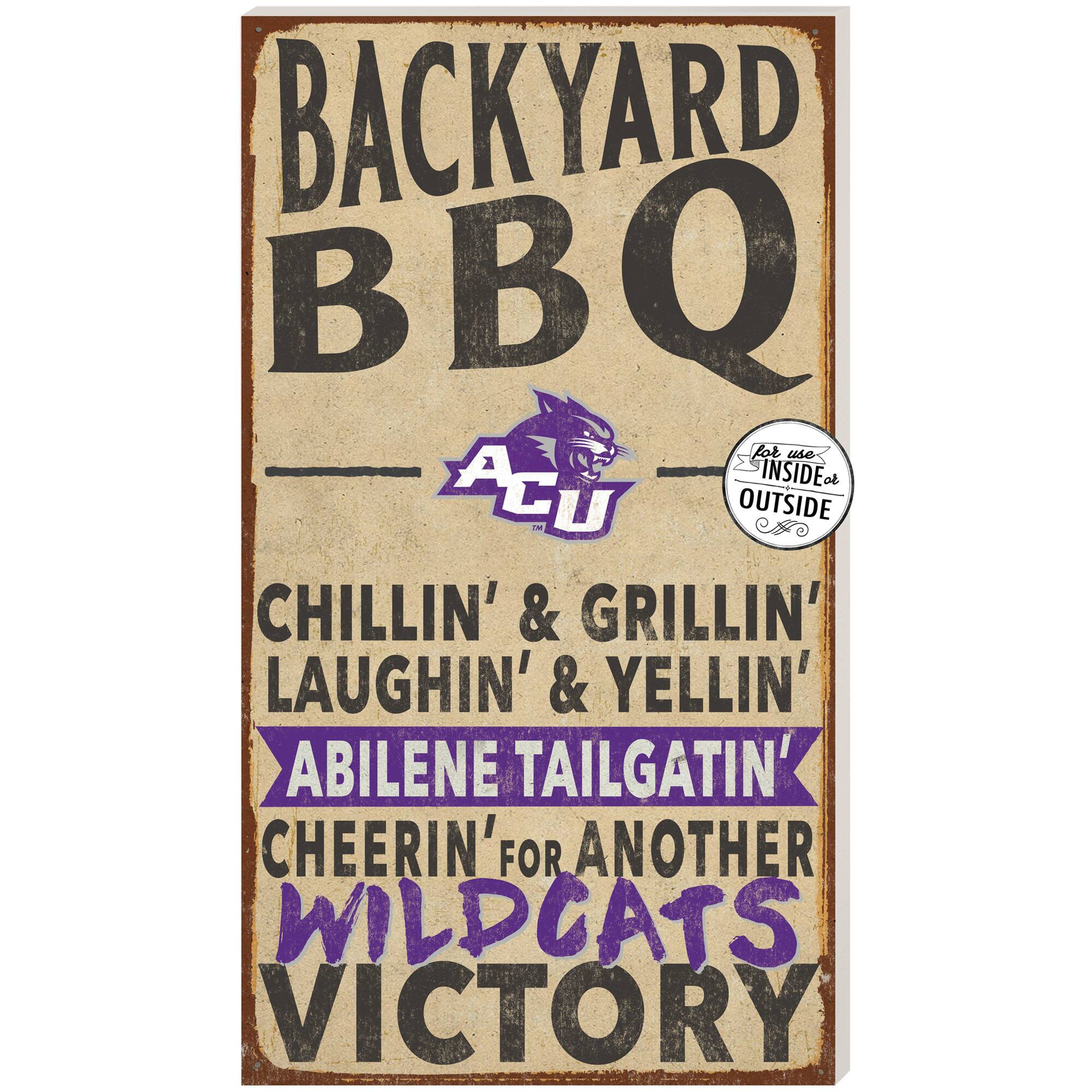 Abilene Christian University Wildcats 11" x 20" Indoor/Outdoor BBQ Sign
