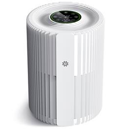 POMORON - Air Purifier for Bedroom with PM2.5 Sensor, Auto Mode, 4 Fan Speeds, Sleep & Silent Modes, 2/4/8H Timer, Child Lock - White
