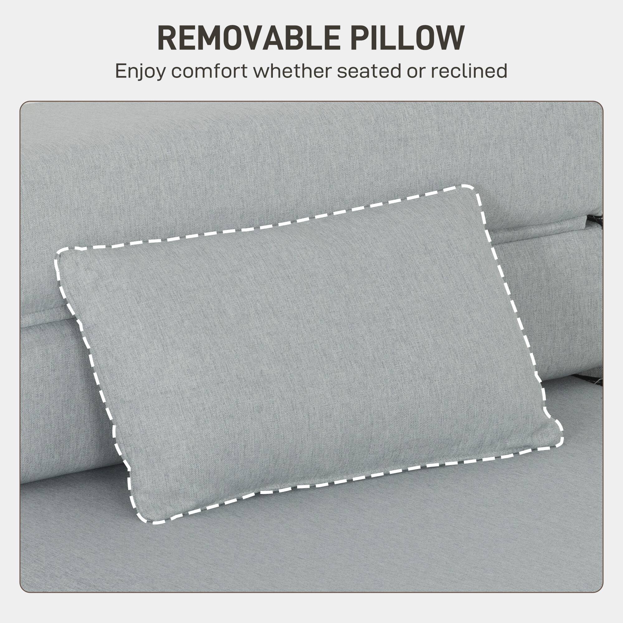 REMOVABLE PILLOW  
Enjoy comfort whether seated or reclined