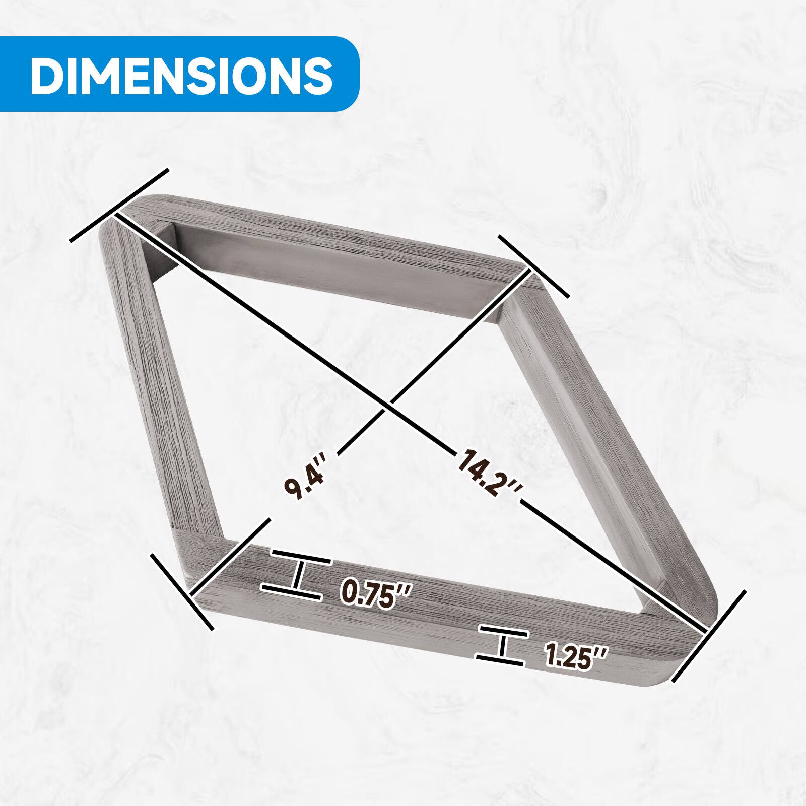 DIMENSIONS
9.4"
14.2"
0.75"
1.25"