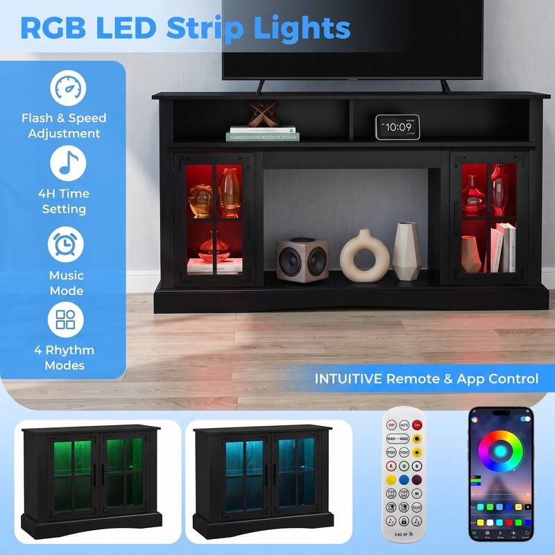 RGB LED Strip Lights

Flash & Speed Adjustment

4H Time Setting Music Mode

4 Rhythm Modes

INTUITIVE Remote & App Control
