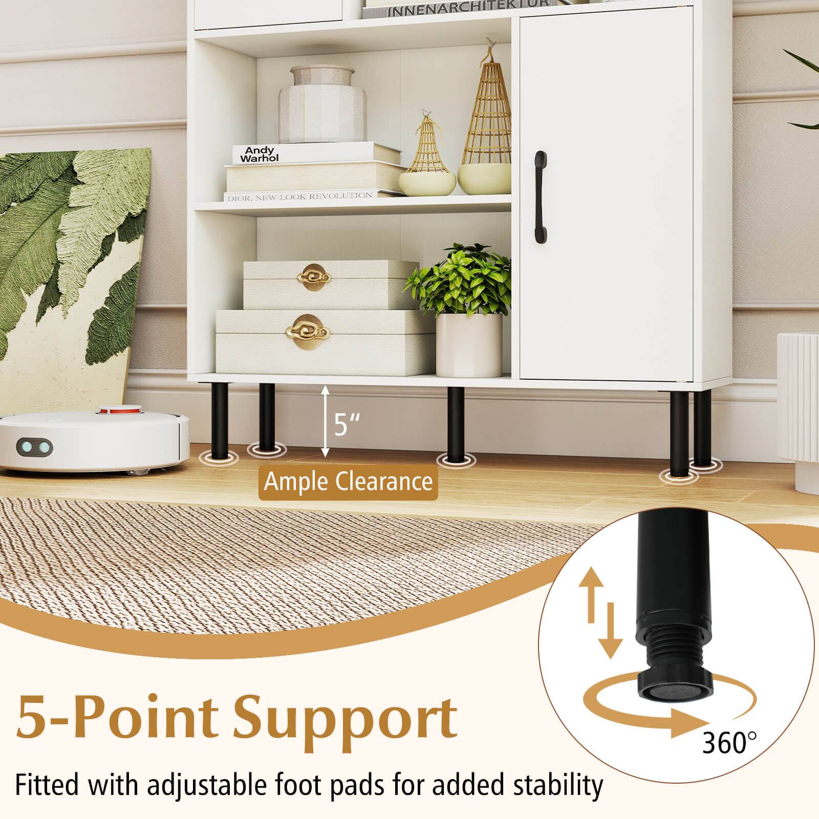 INNENARCHITEKTUR Andy Warhol  
NELW LOCK REVOLUTION  

5"  
Ample Clearance  

5-Point Support  
Fitted with adjustable foot pads for added stability  

360°