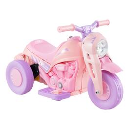 Gymax - 6V Kids Bubble Car Electric Ride on Motorcycle w/ Music Button & LED Headlight - Pink, Purple