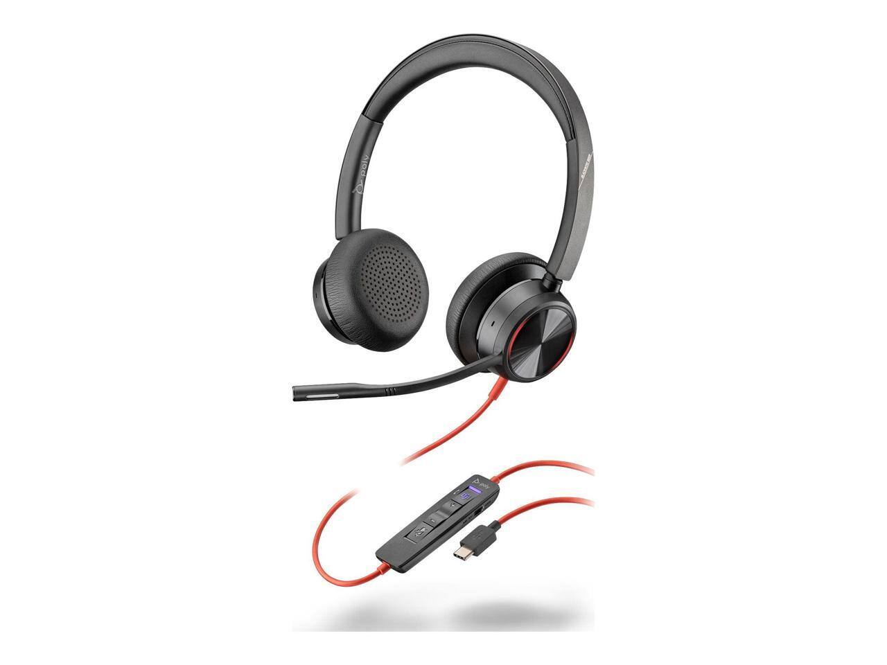 Alt View 4. HP - Poly Blackwire 8225 Headset - Microsoft Teams - USB A/C - Noise Cancelling - Black.