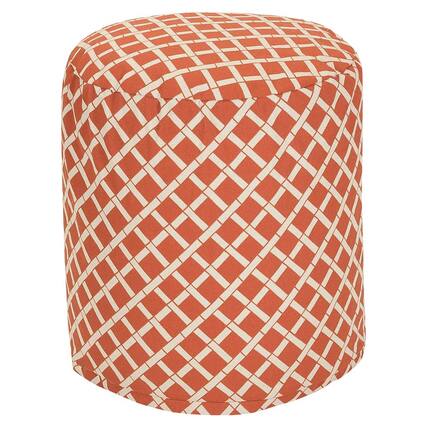 Front. Majestic Home - Pouf Bamboo Burnt Orange - Orange.