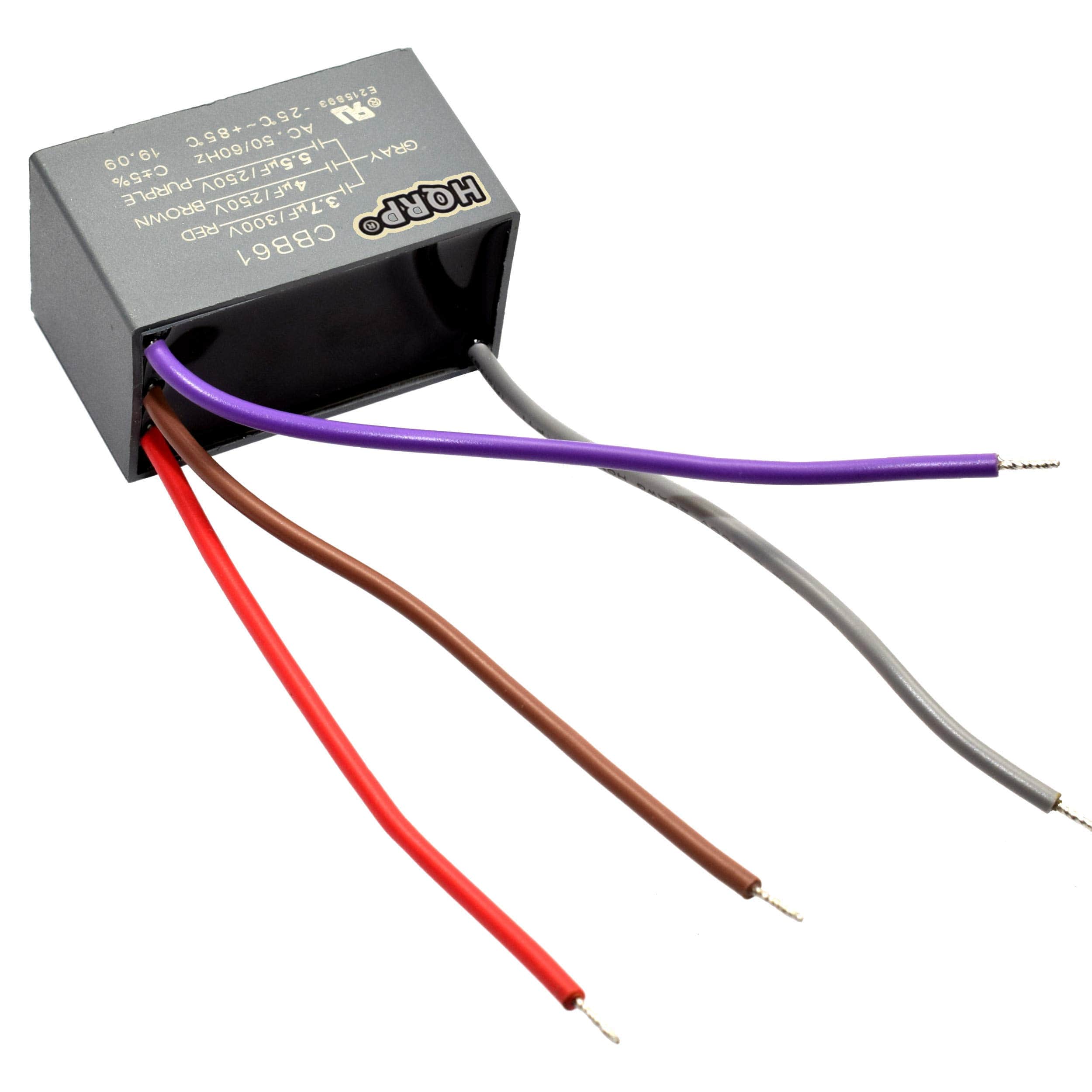 HQRP - Ceiling Fan Capacitor CBB61 3.7 + 4 + 5.5 uF 4-Wire UL Listed Replacement for Hampton Bay price history on PriceWatchPro