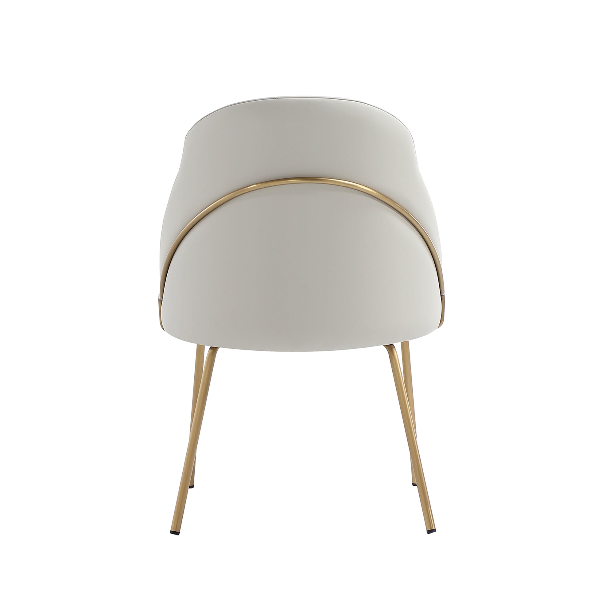 Alt View 4. Manhattan Comfort - Gracie Modern Metal Vegan Leather Dining Chair - Set of 4 - Stone Gray and Gold.