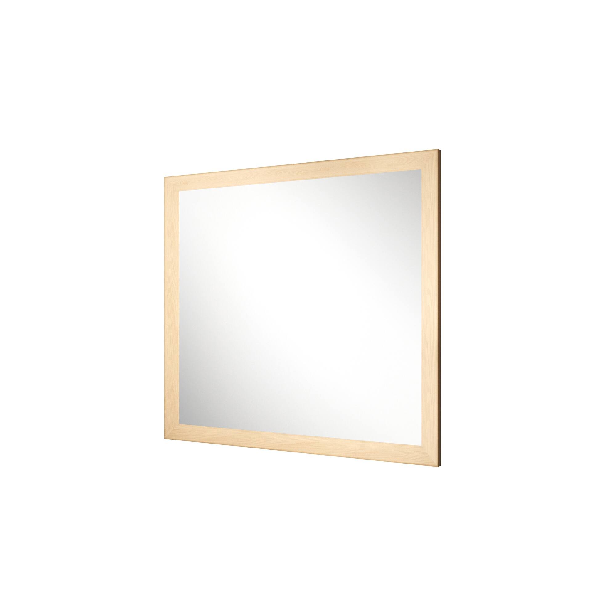 Alt View 1. Boyel Living - 32 in W x 36 in L Dark Wood Grain Rectangular Slanted Edge Aluminum Framed Wall Bathroom Vanity Mirror.