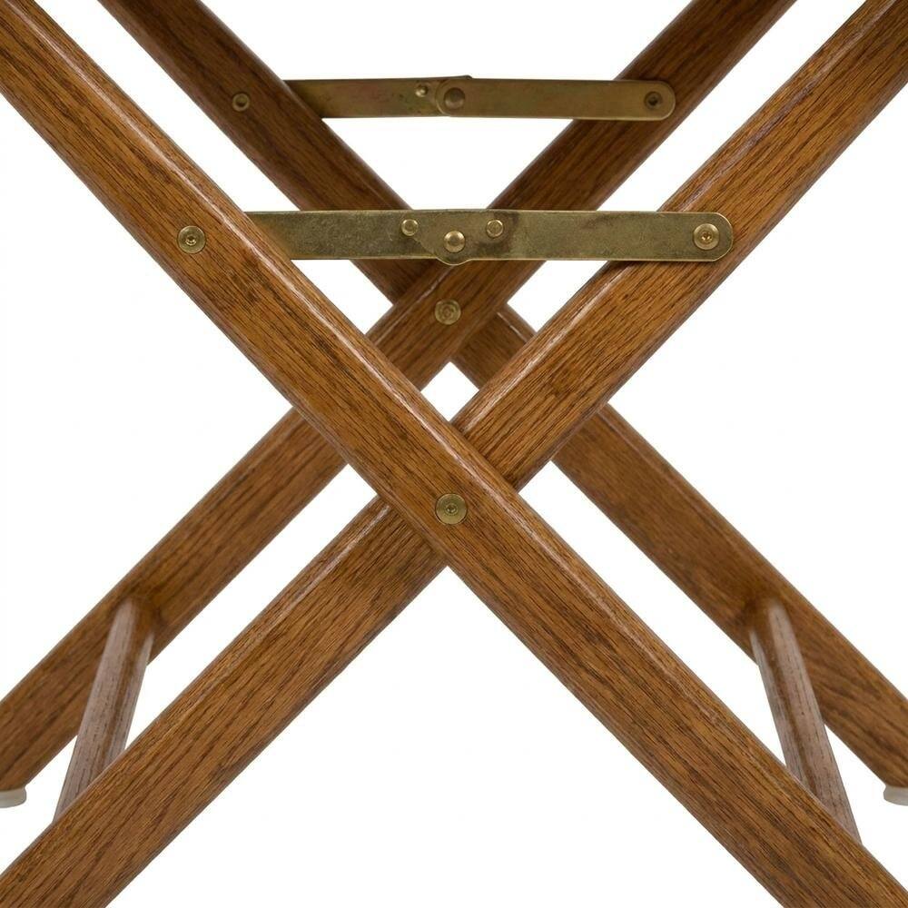 Alt View 1. FurniFact - Beige Extra-Wide Director's Chair - Mission Oak Frame/ Natural Canvas.