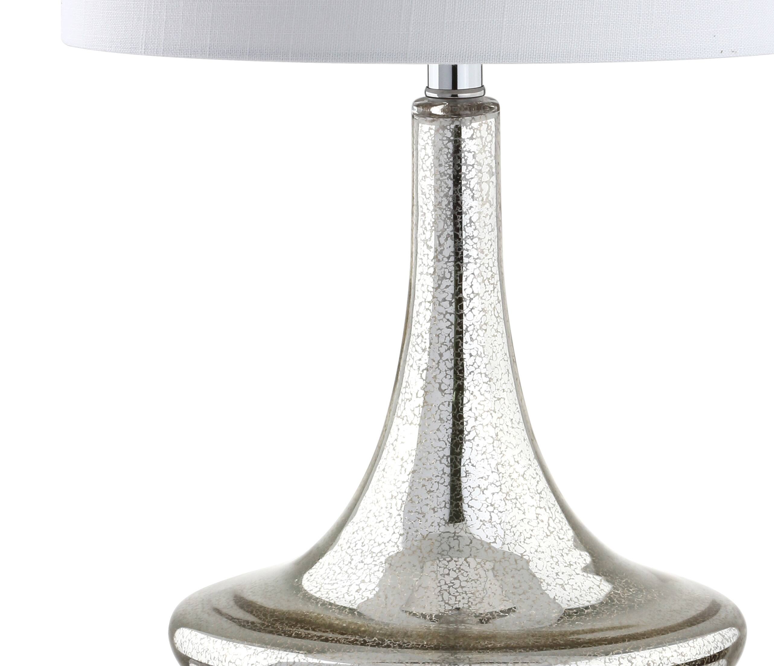 Alt View 6. Jonathan Y - Cecile 25.5" Glass Teardrop LED Table Lamp, Mercury Silver/Chrome (Set of 2) - Mercury Silver.