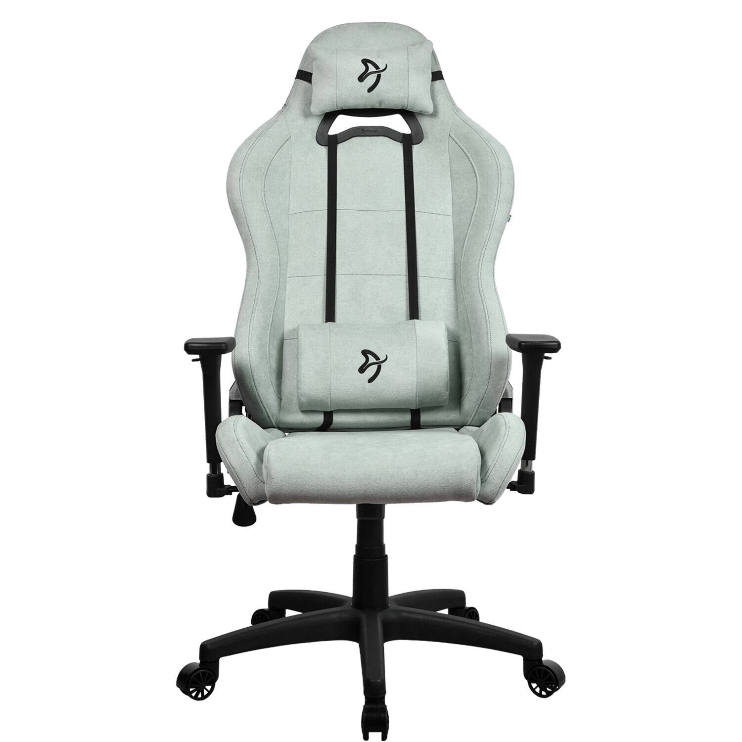 Angle. Arozzi - Torretta Soft Fabric Gaming Chair - Pearl Green.