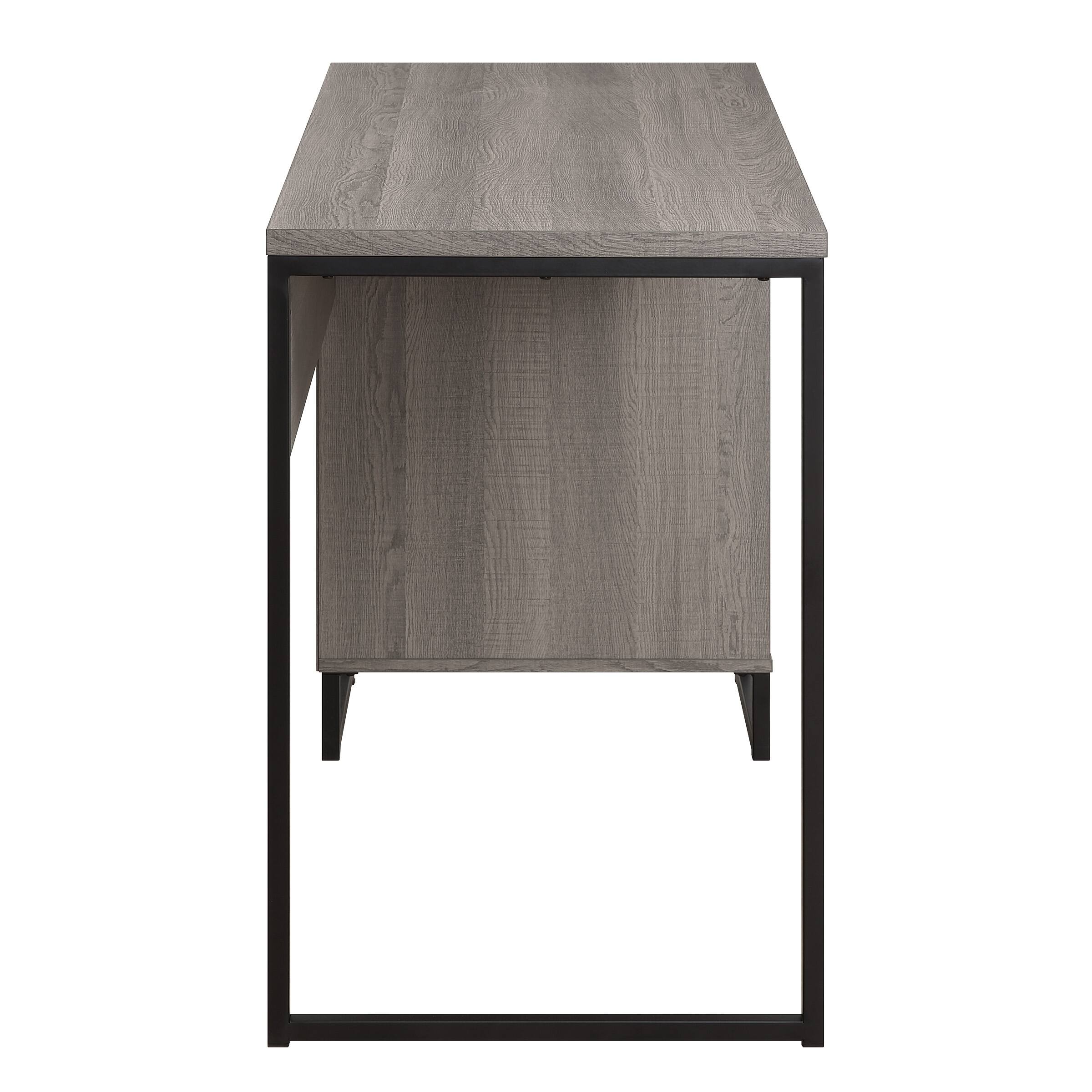Left. OSP Home Furnishings - Hagney Lane Rectangular Modern 1-Drawer Desk - Farm Oak.
