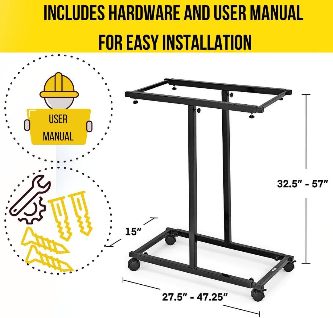 INCLUDES HARDWARE AND USER MANUAL FOR EASY INSTALLATION

USER MANUAL

15"
32.5" - 57"
27.5" - 47.25"