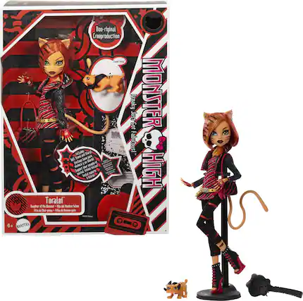 Boo-Original Creeproduction
Monster High
Freaky Just Got Fabulous!
Toralei
Daughter of the Monster - Fille de la Monstresse - Figlia del Mostro - Hija del Monstruo - Filha da Monstrinha
6+ MATTEL
Includes:
- Toralei doll
- Stand
- Pet
- Accessories
Boo-Original Creeproduction
Freaky Just Got Fabulous!
Monster High
Toralei
Daughter of the Monster - Fille de la Monstresse - Figlia del Mostro - Hija del Monstruo - Filha da Monstrinha
6+ MATTEL