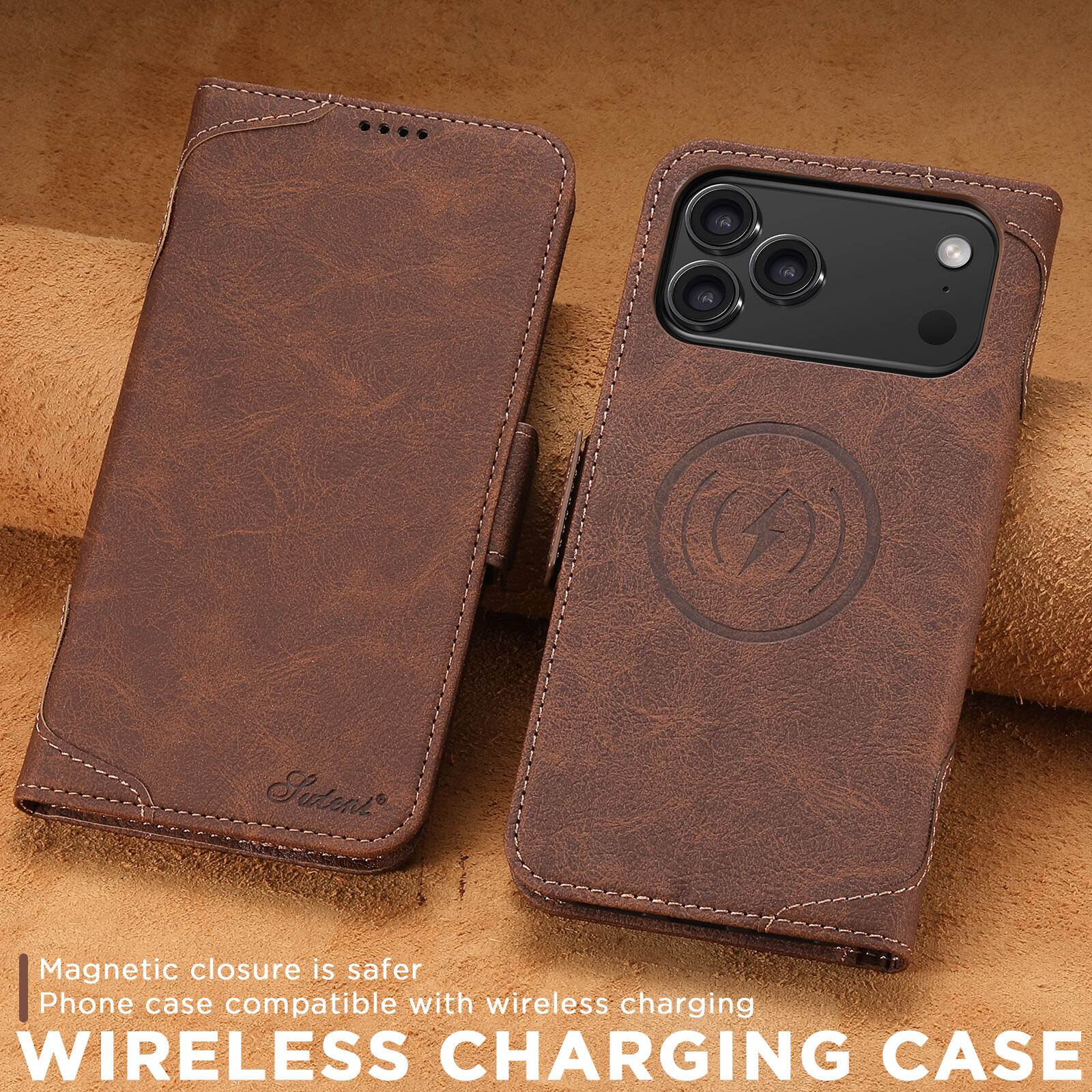 Sutenz Magnetic closure is safer Phone case compatible with wireless charging WIRELESS CHARGING CASE