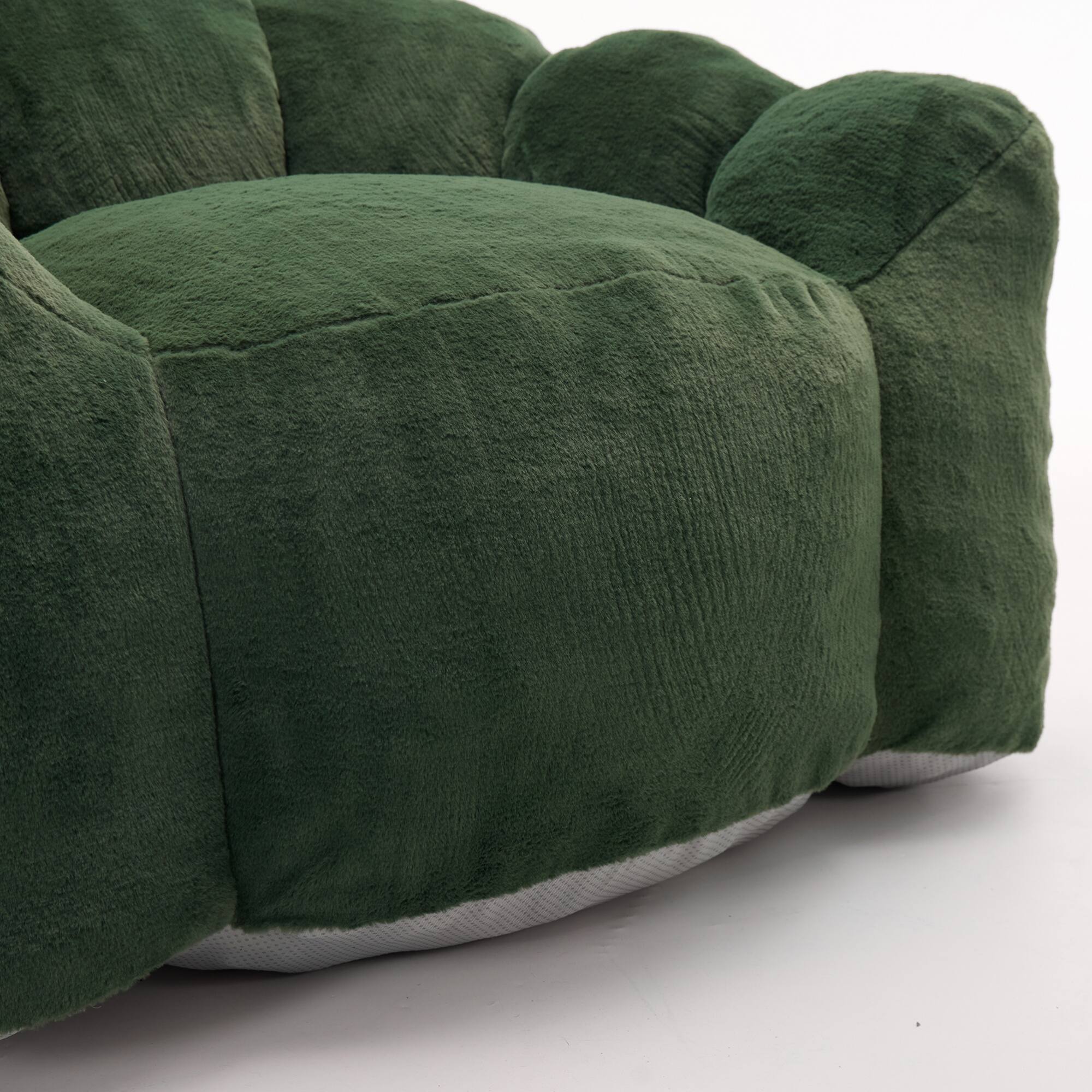 Alt View 2. GOODSILO - Lotus Style Compression Sofa Bean Bag Chair with Pull Ring for Easy Mobility and No Assembly Required - Green.