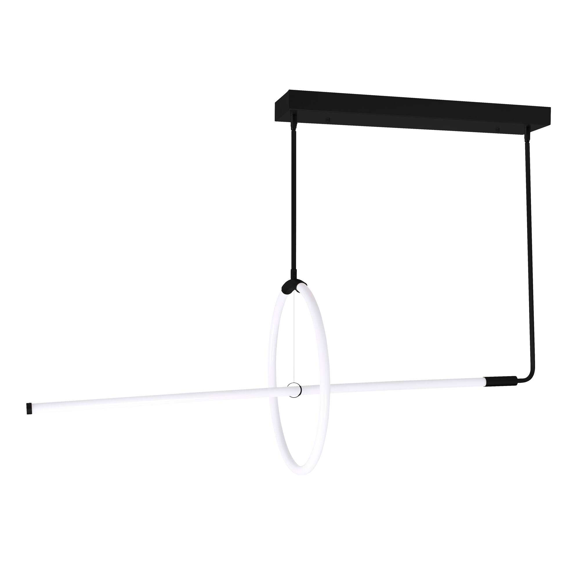 Alt View 2. CWI Lighting - Hoops 2 Light LED Chandelier With Black Finish - Black.