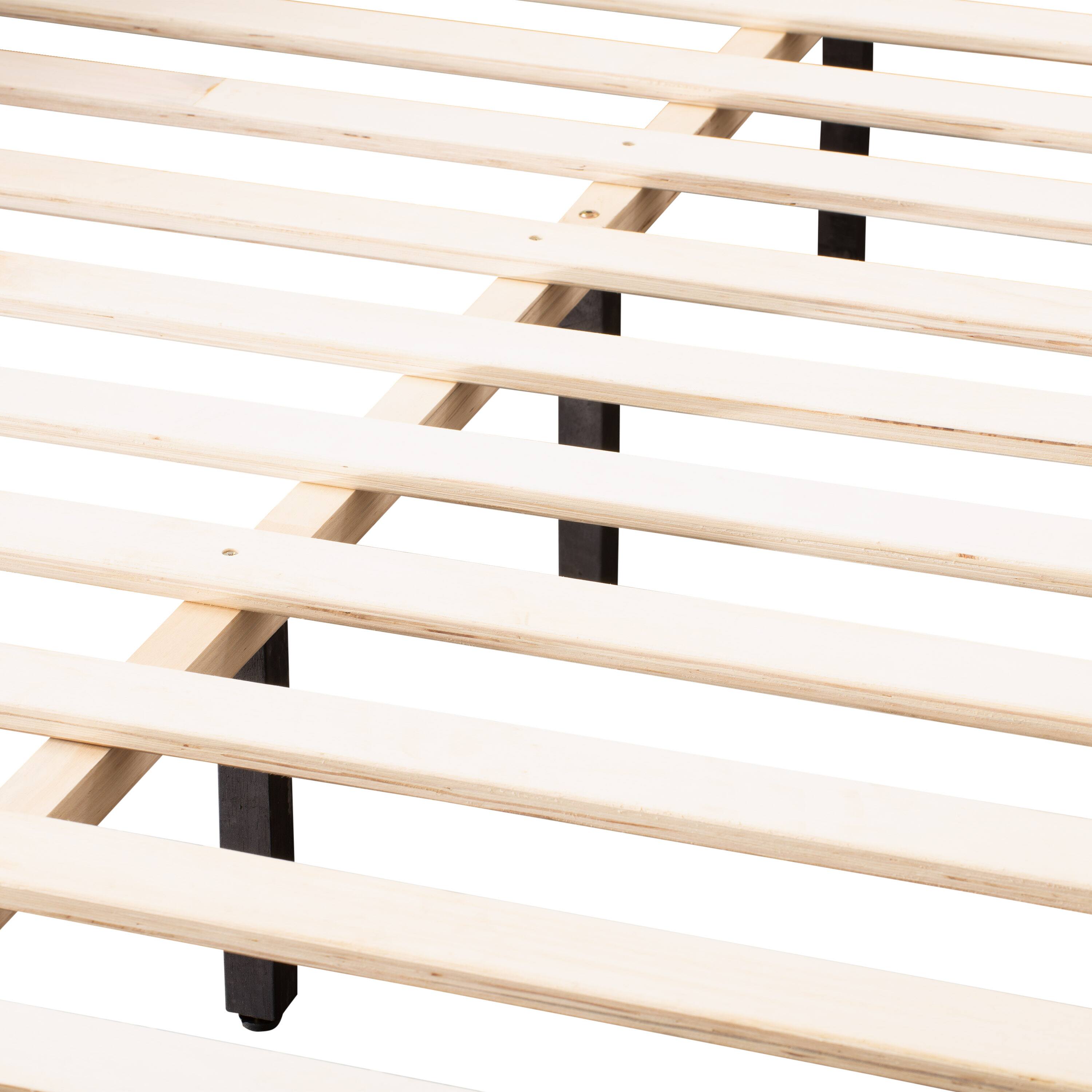 Alt View 6. CorLiving - CorLiving Emerson Dark Grey Upholstered King Platform Bed Frame with Rectangle Tufted Headboard and Slats - Dark Grey.