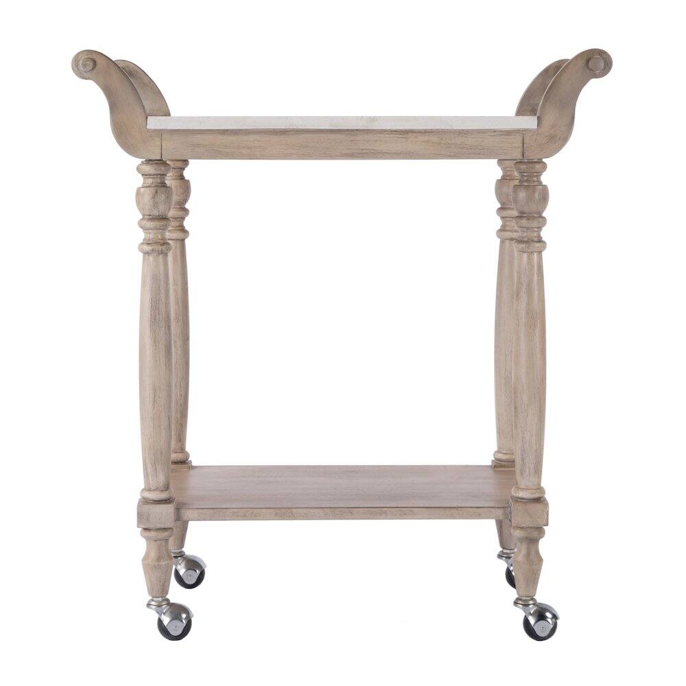 Left. Butler Specialty - Danielle Marble Bar Cart - Tan/Beige.