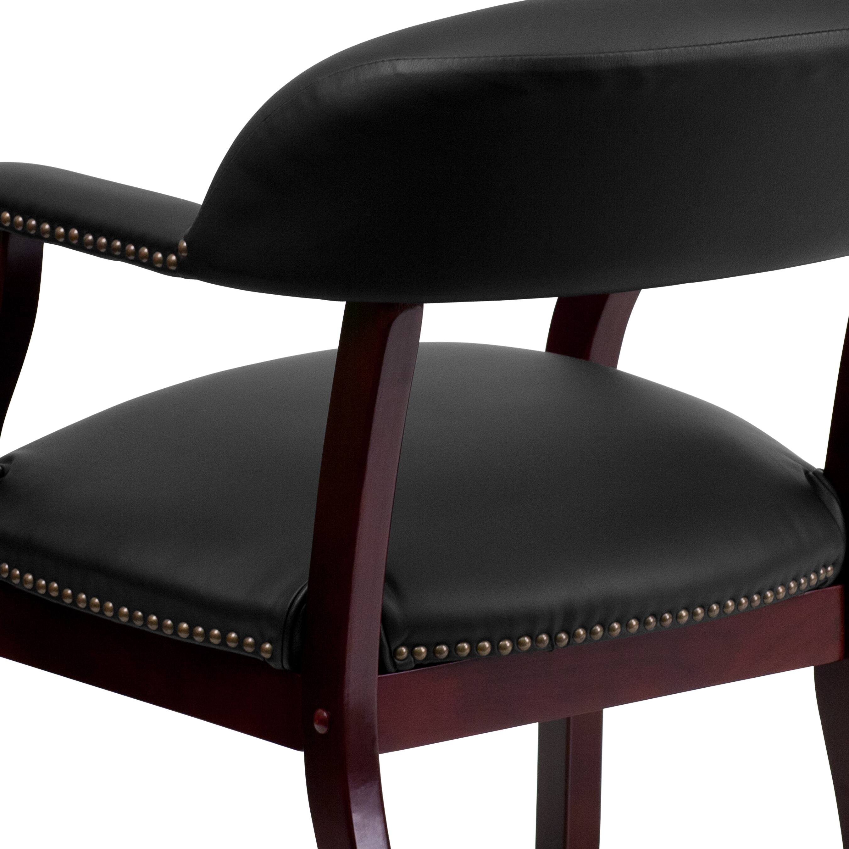 Alt View 9. Emma + Oliver - Conference Chair with Accent Nail Trim - Black LeatherSoft.