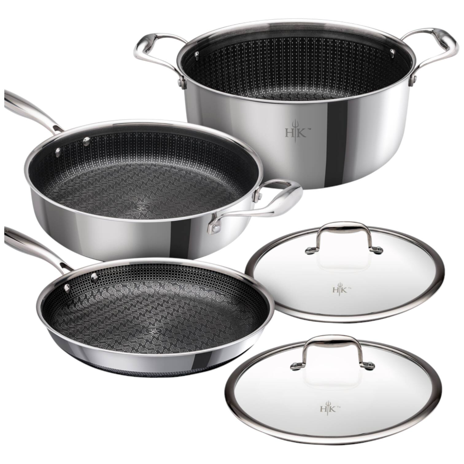 Hell's Kitchen - Hybrid 5-Piece Cookware Set - Stainless Steel