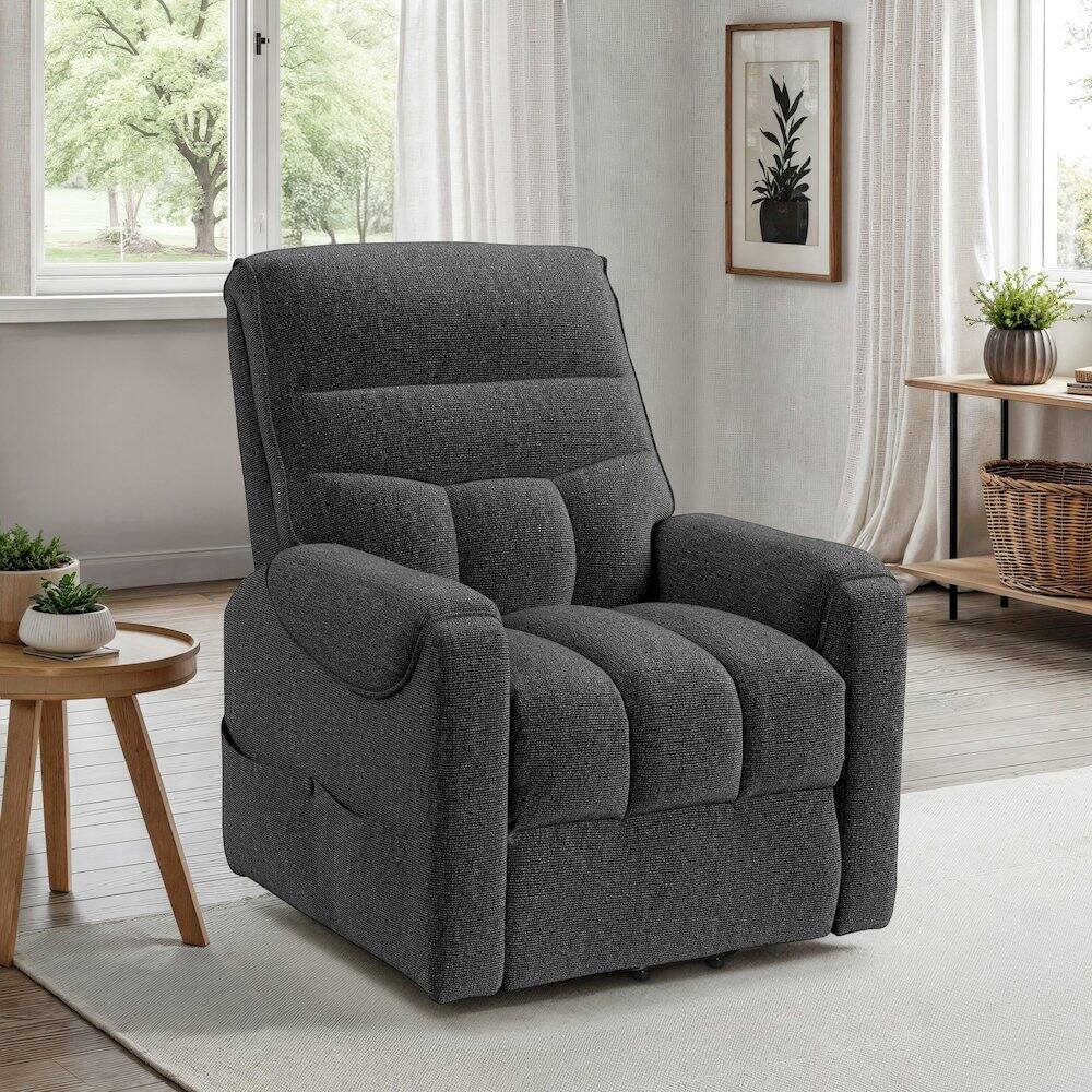 Alt View 7. Picket House Furnishings - Parker Power Lift Chair in Sahara Black - Black.