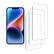 Front. Qixxronics - 3-Pack iPhone 14 Case-Friendly Glass Film Protector Cover for iPhone Shatterproof Tempered Glass Screen Protector - Clear.