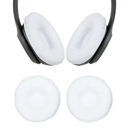 Front. Unique Bargains - 2pcs Universal Wireless Ear Pads Replacement Cushions 3 Inch Soft High Density for Headphones Gaming - White.