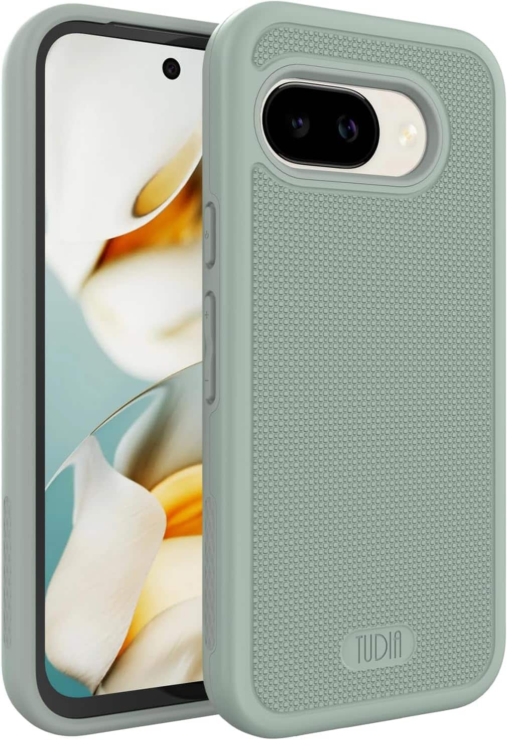 Front. TUDIA - TUDIA MergeGrip for Google Pixel 9a Case 2025 Military Grade - Green Lily - Green Lily.