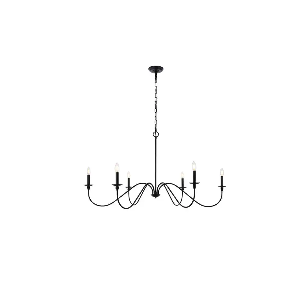 Alt View 5. Living District - Rohan 48 inch chandelier in matte black - Matte Black.