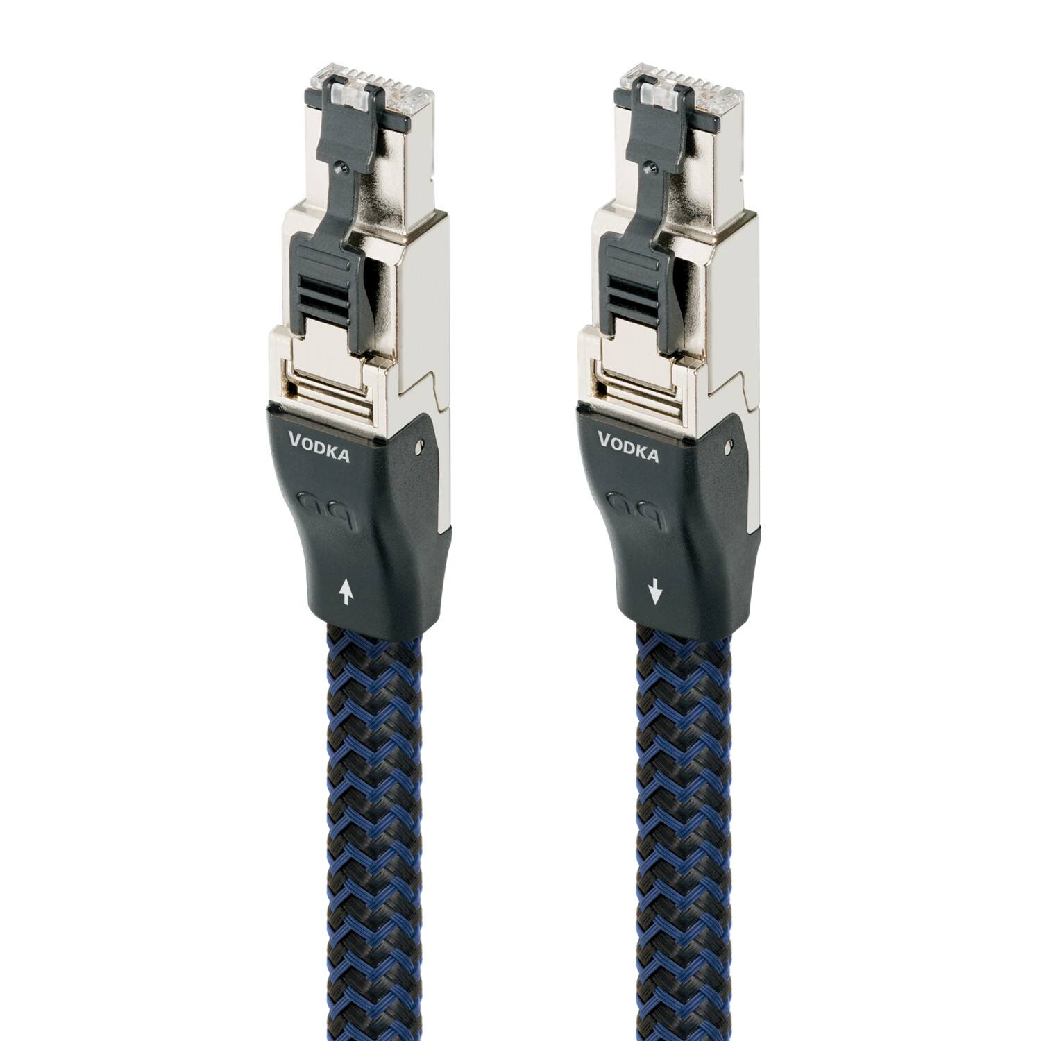 AudioQuest - Vodka RJ/E 2.5' Digital Ethernet Cable with RJ45 to RJ45 Connectors - Blue on Black