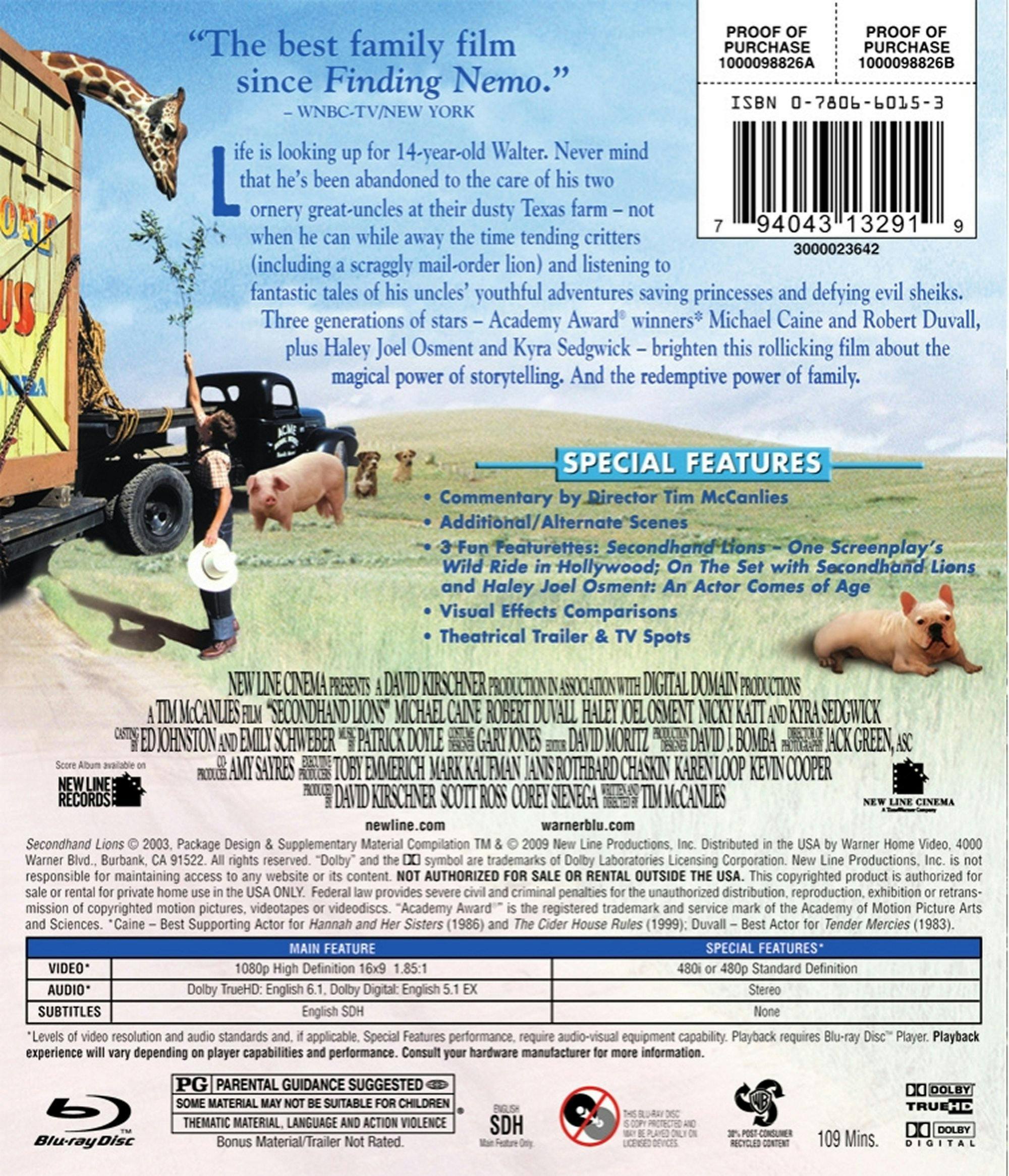 Angle. Secondhand Lions [Blu-ray].