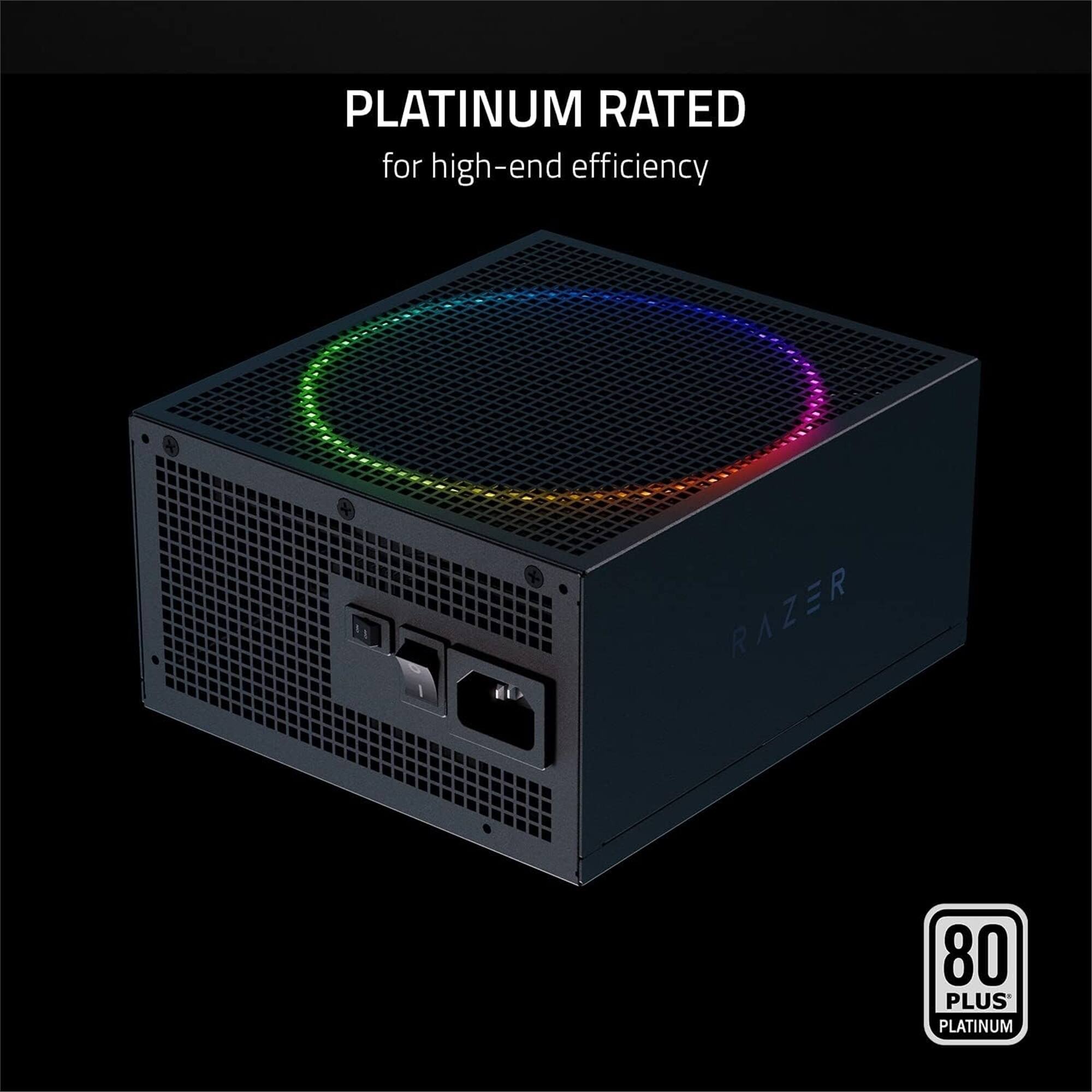 PLATINUM RATED  
for high-end efficiency  

RAZER  

80 PLUS PLATINUM