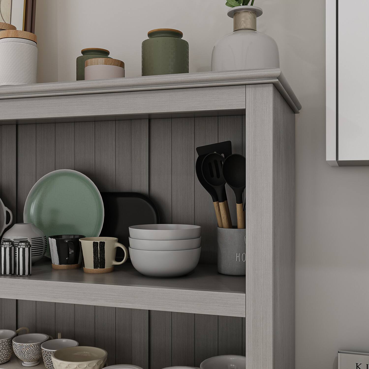 Alt View 7. Famapy - Famapy Modern Kitchen Storage Shelf: Sturdy Organization with Safety Focus - Gray.