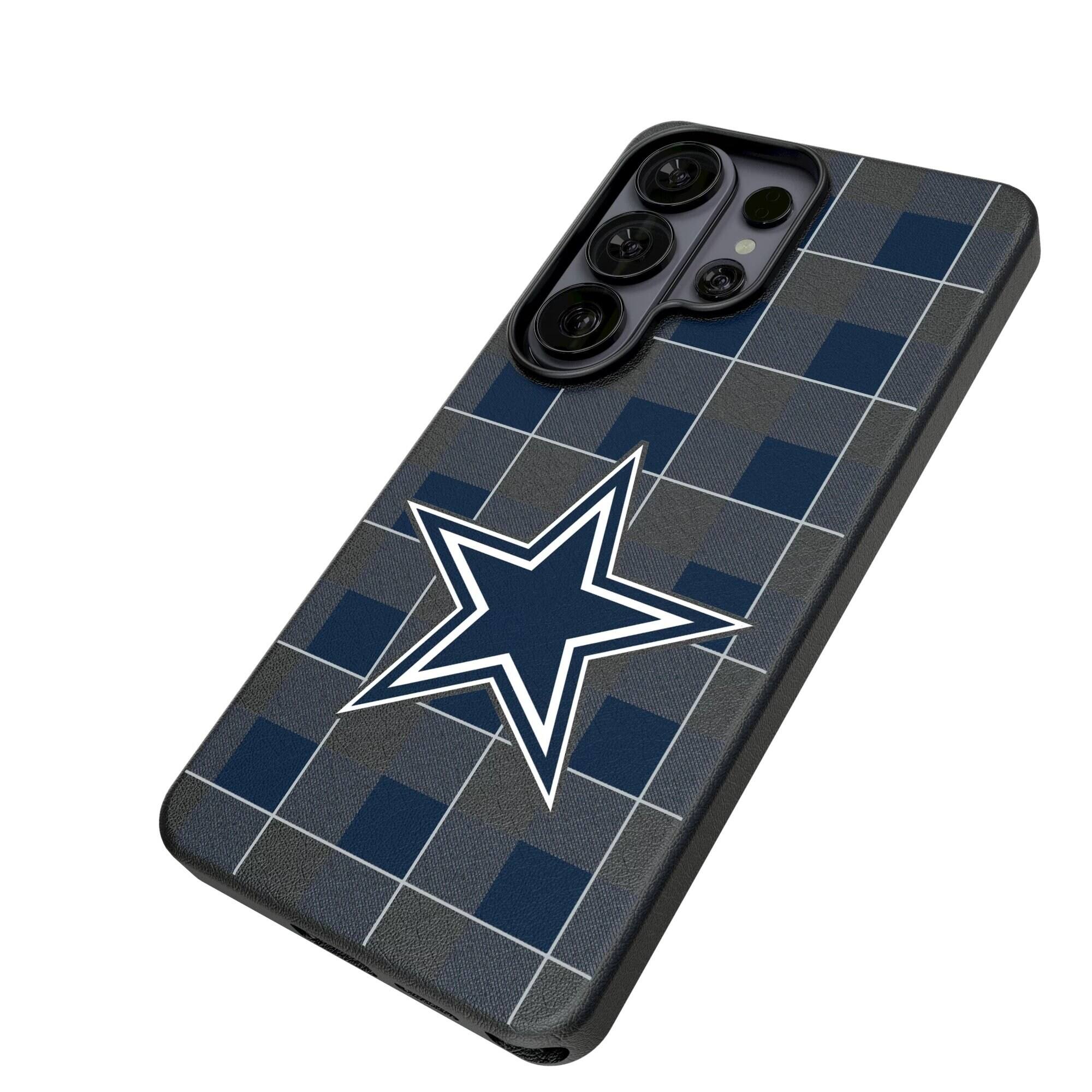 Alt View 1. Keyscaper - Dallas Cowboys Plaid Galaxy Magnetic Bump Case - S26 Plus - Black.