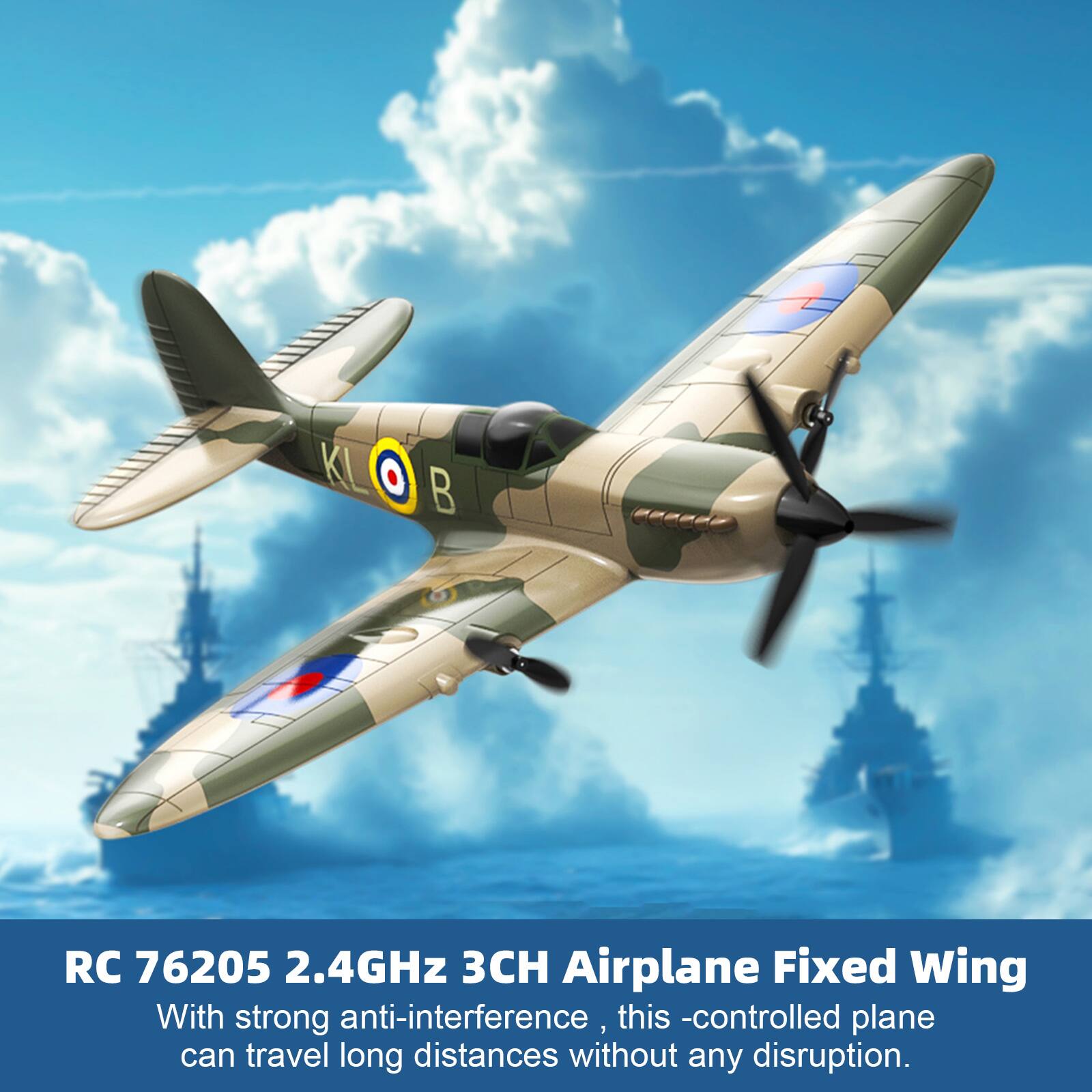 RC 76205 2.4GHz 3CH Airplane Fixed Wing

With strong anti-interference, this -controlled plane can travel long distances without any disruption.