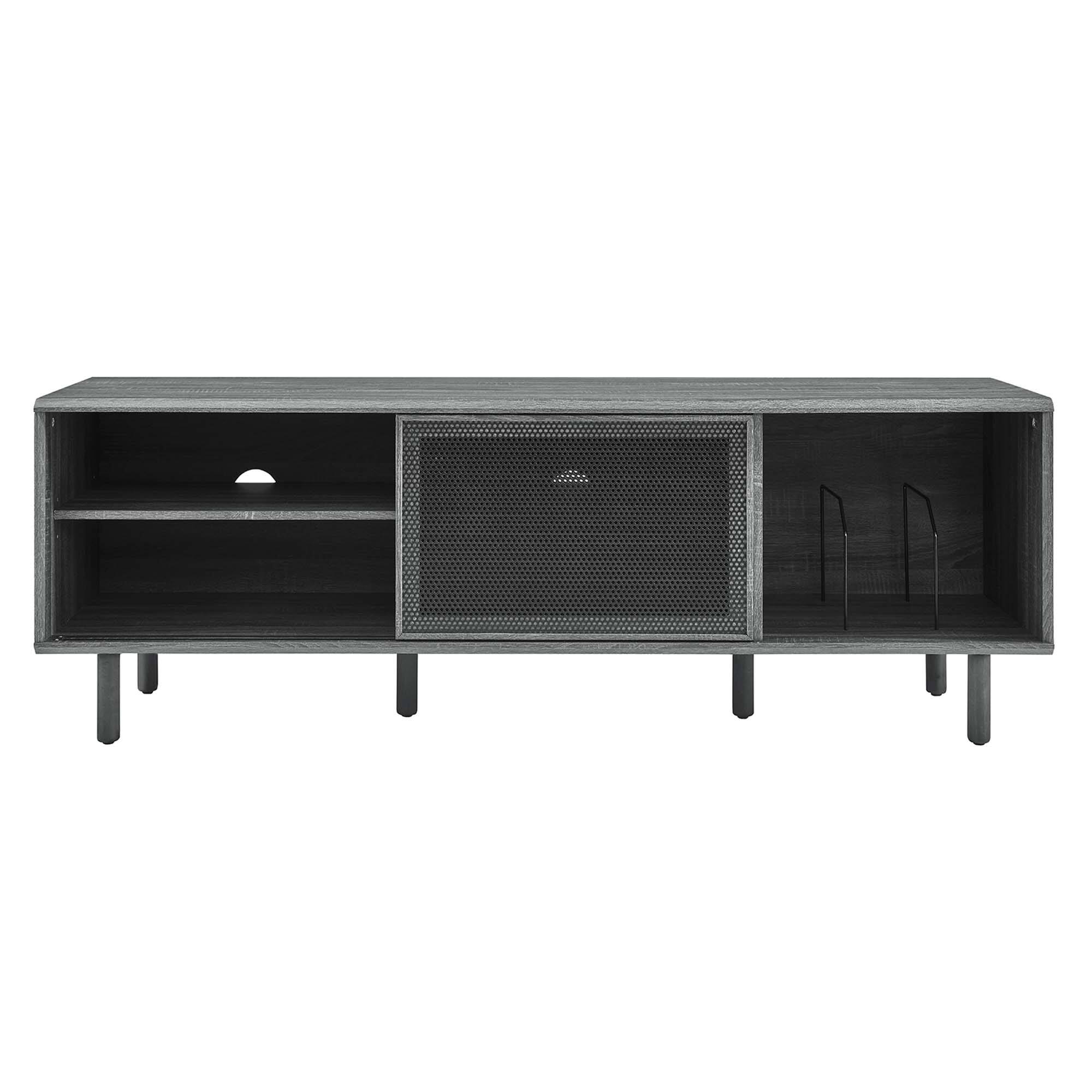 Alt View 4. Modway - Kurtis 67" TV and Vinyl Record Stand by Modway - Charcoal.