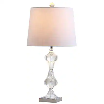 Front. Jonathan Y - Chloe 26" Crystal LED Table Lamp, Clear - Clear.